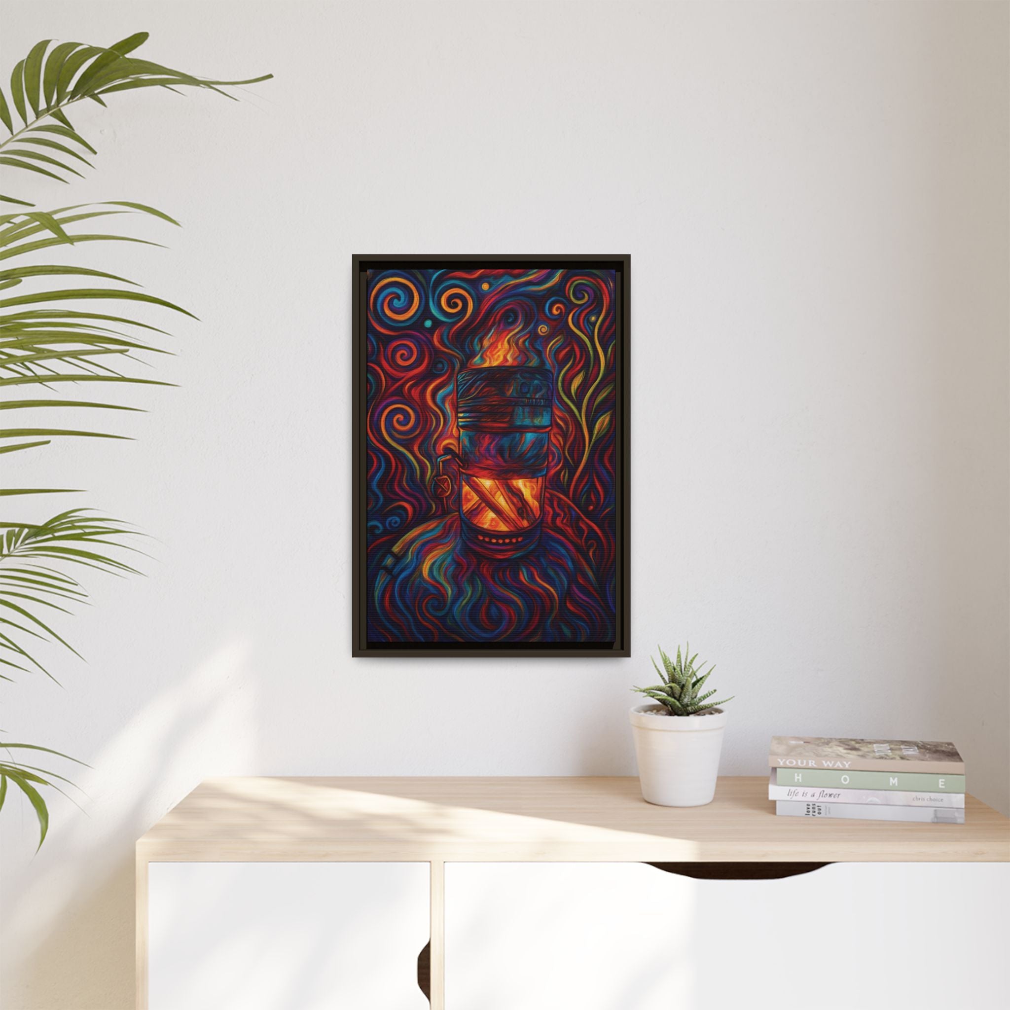 Inferno Core Framed Canvas Art