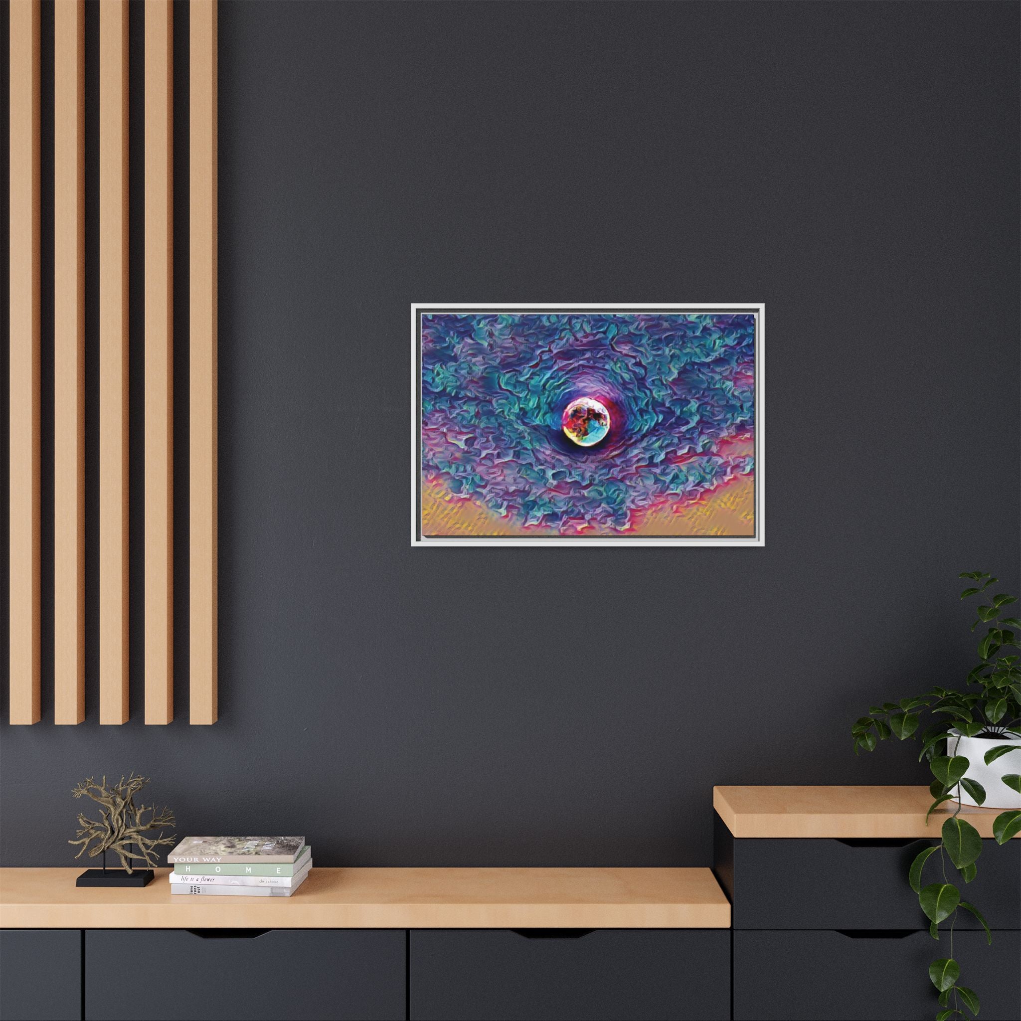 Full Sturgeon Moon Framed Canvas Art Print