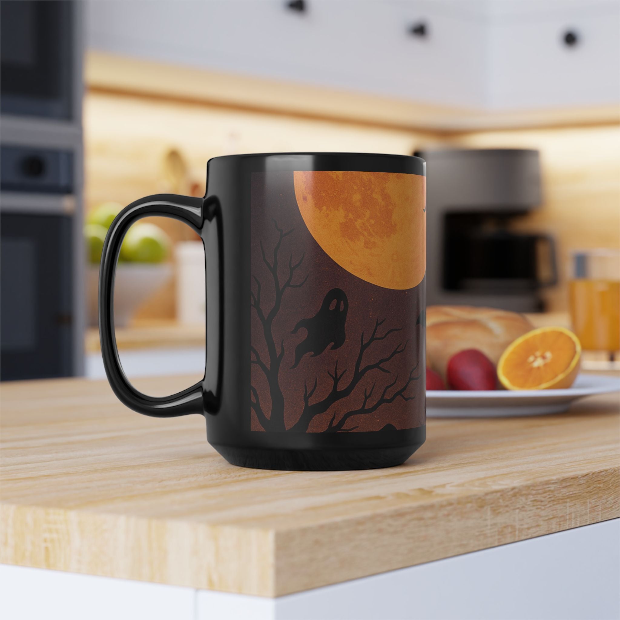 Halloween Ghostly Black Mug