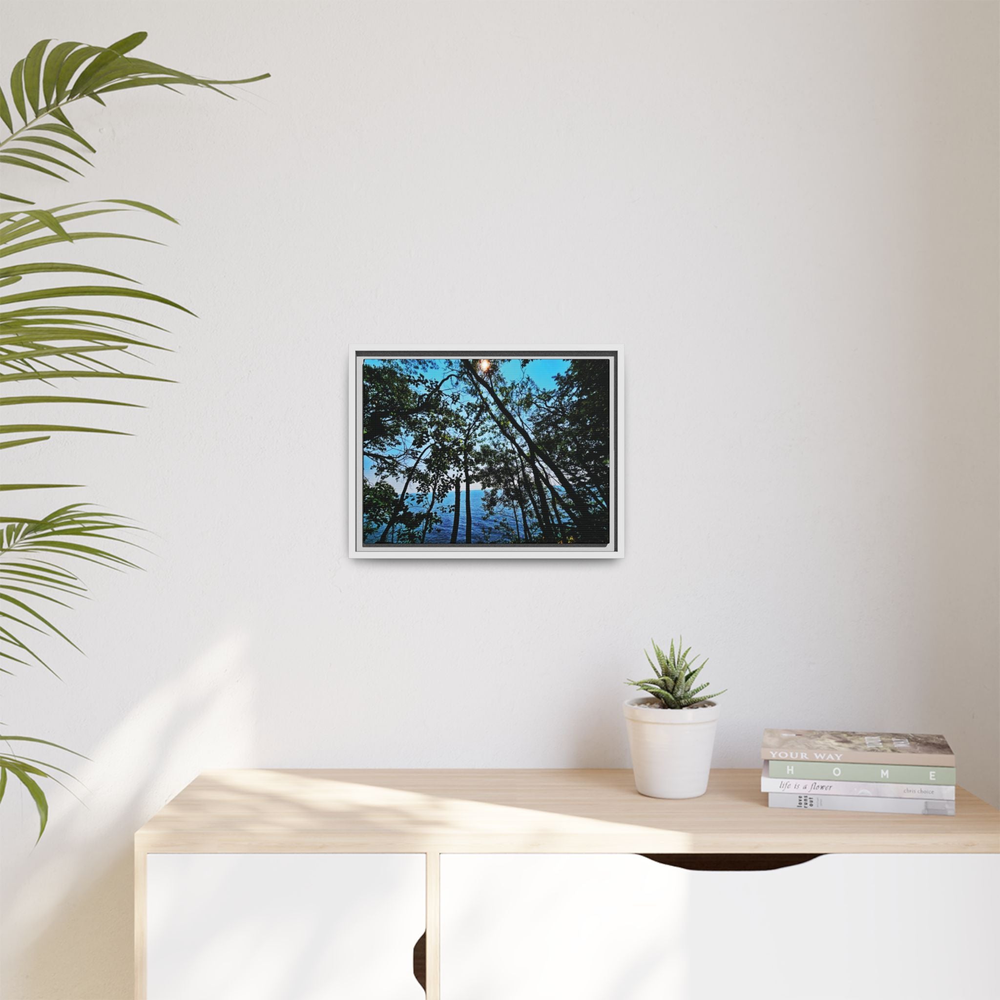 Blue Beyond the Branches Framed Matte Canvas Wall Art