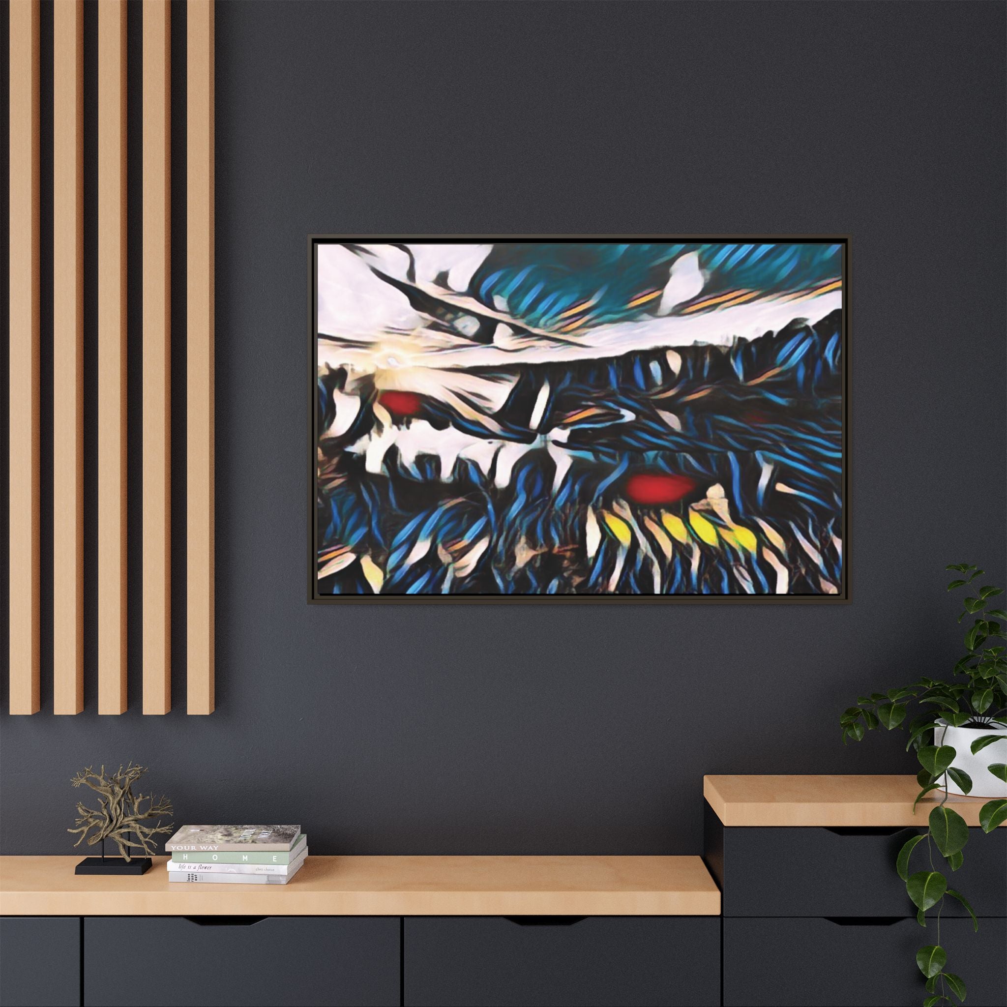 Gooseberry River Meander Bend Framed Abstract Art Print