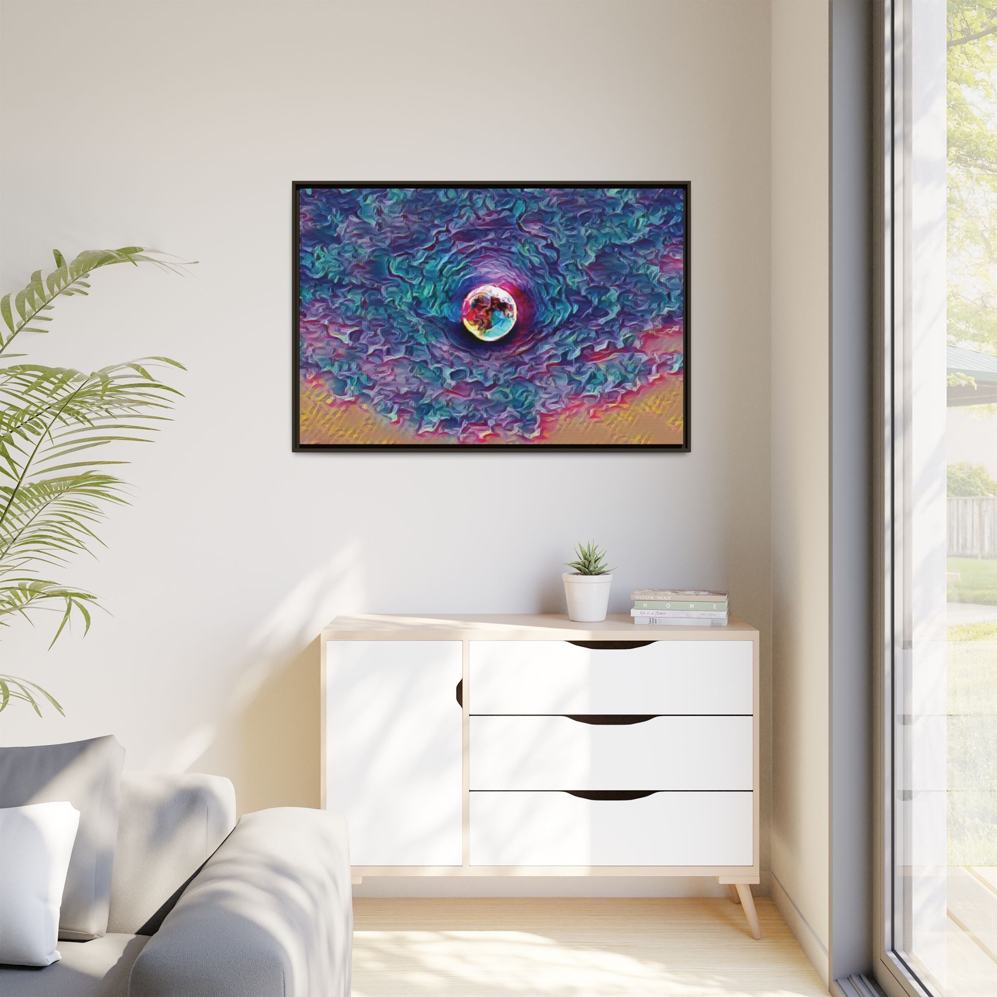 Full Sturgeon Moon Framed Canvas Art Print