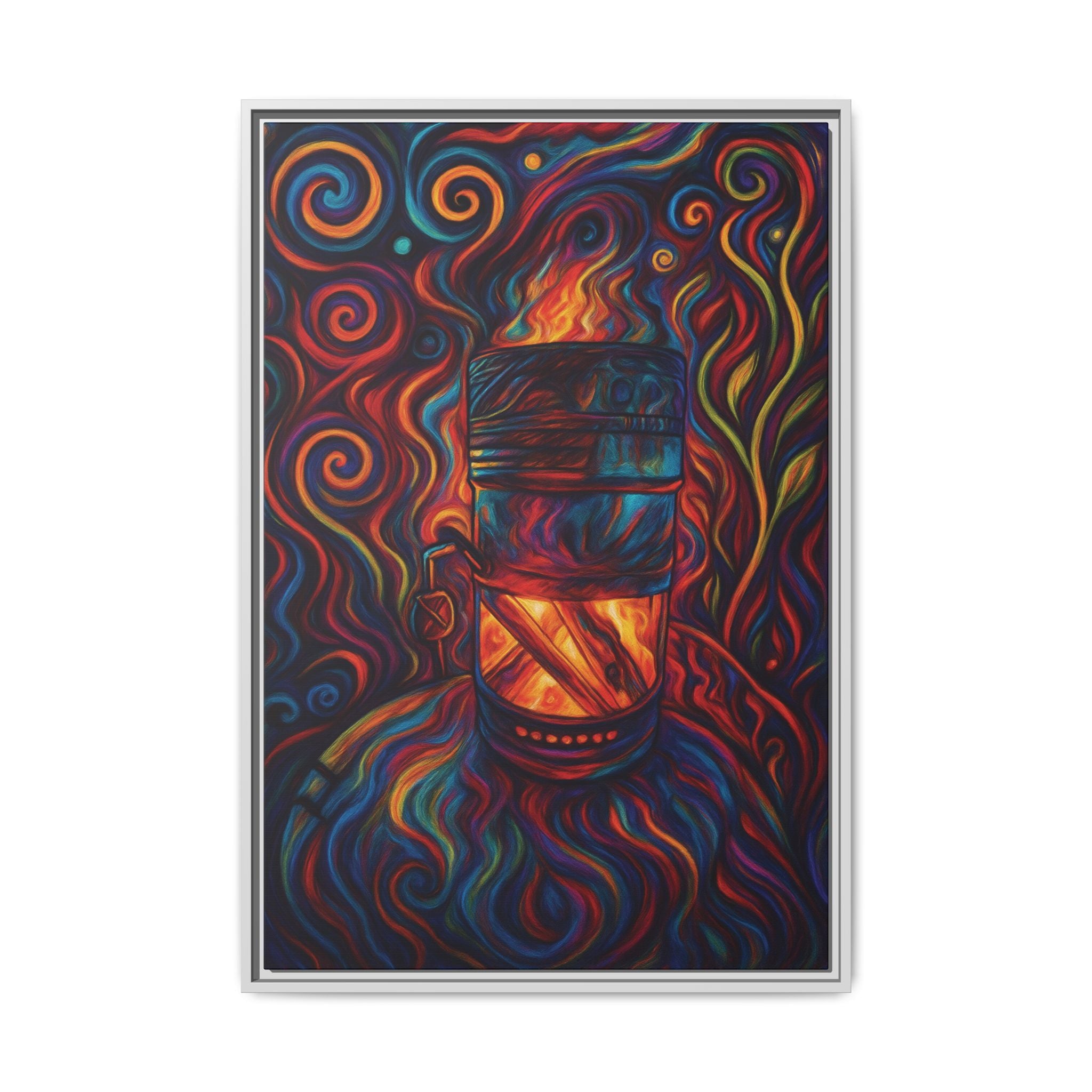 Inferno Core Framed Canvas Art