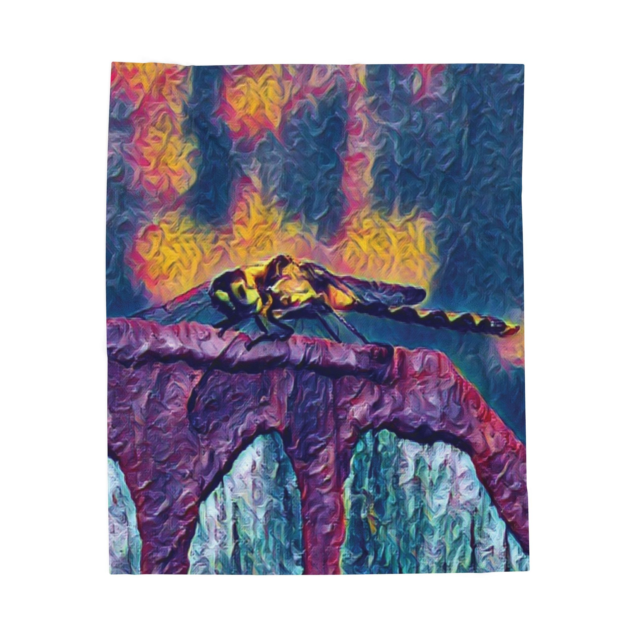 Sentinel of the Crimson Arch Velveteen Plush Blanket