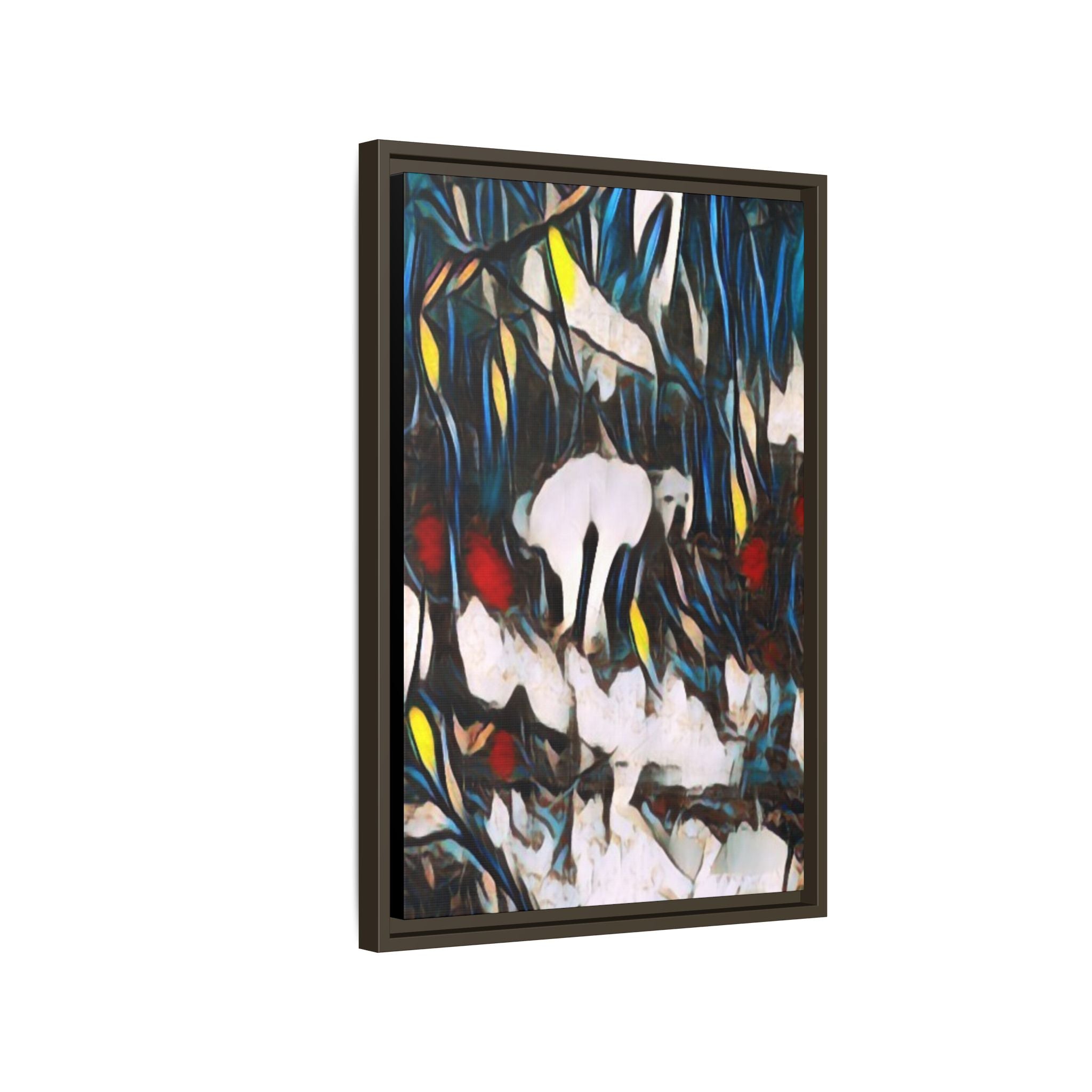 Poopin' Mellie Dog Framed Matte Canvas Wall Art