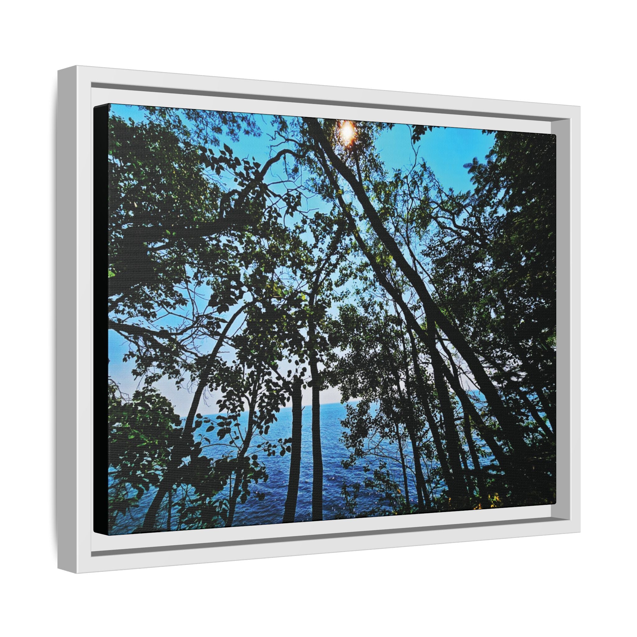 Blue Beyond the Branches Framed Matte Canvas Wall Art