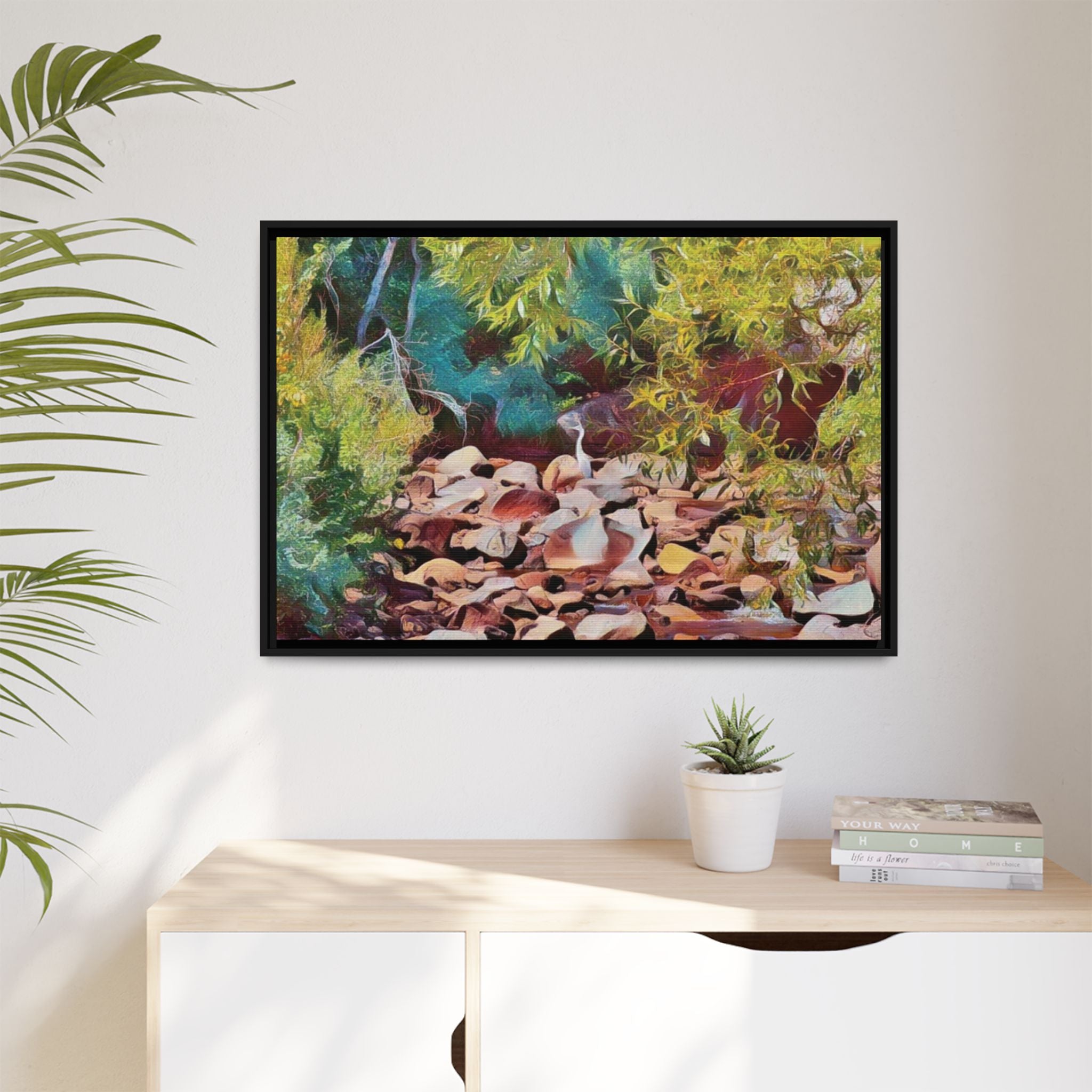 Where Stillness Hunts Framed Matte Canvas Art Print
