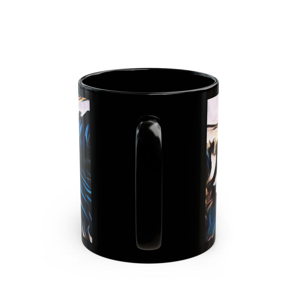 Gooseberry River Meander Bend Black Mug