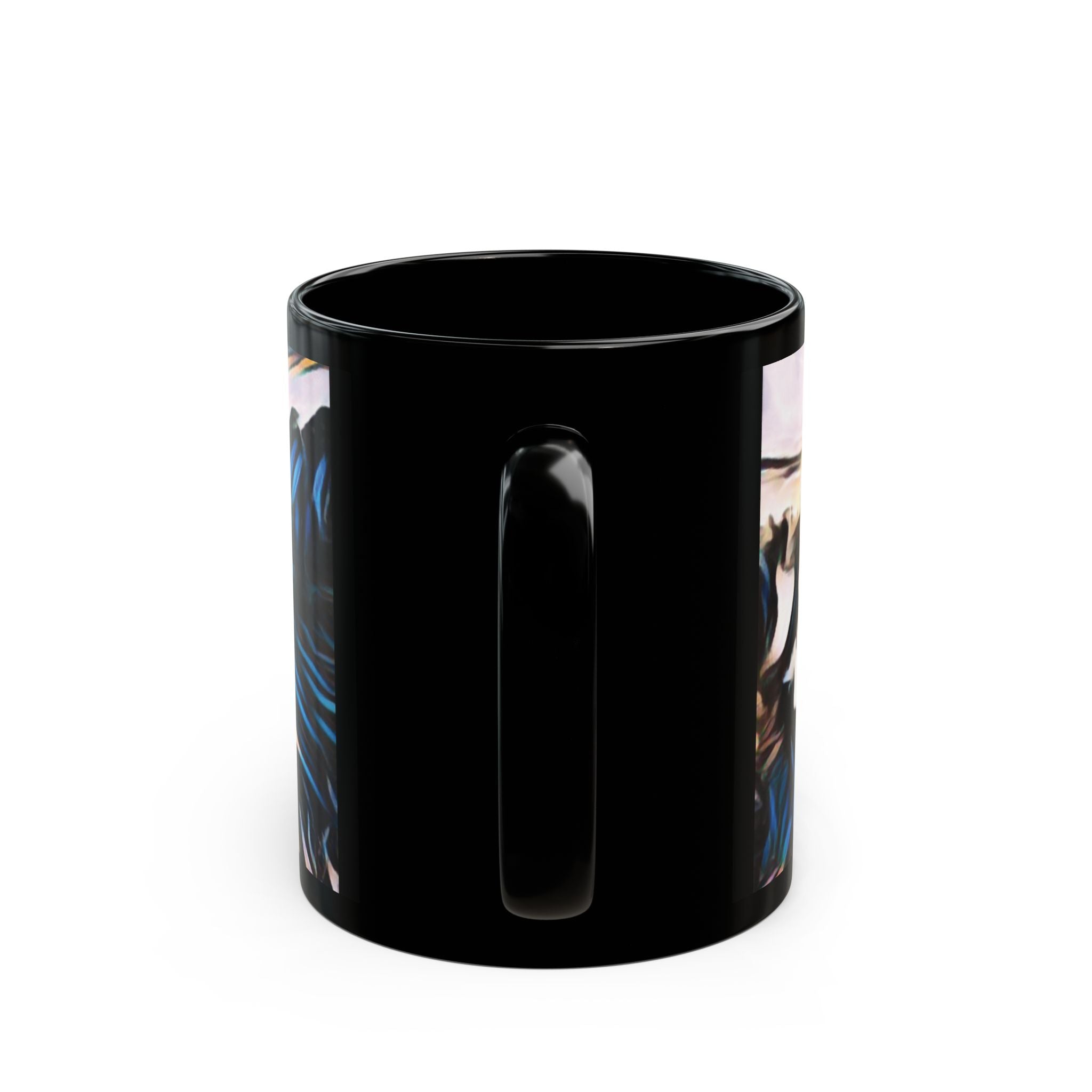 Gooseberry River Meander Bend Black Mug