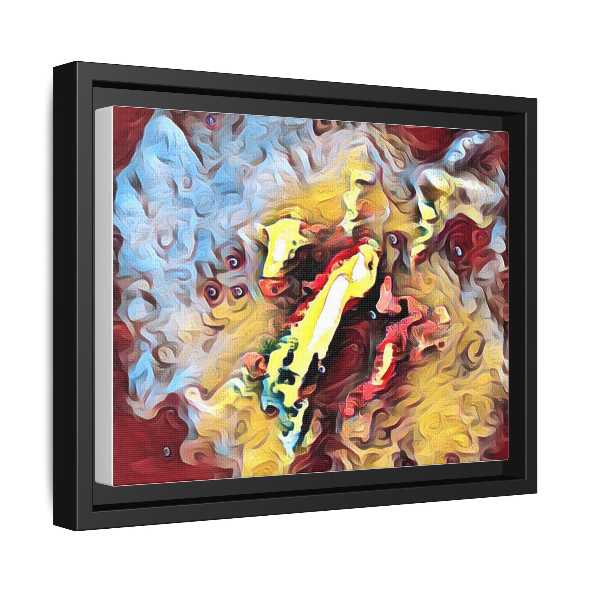 Framed Abstract Canvas Art, Colorful Wall Decor, Modern Home Accent, Unique Gift for Art Lovers, Vibrant Artwork for Living Room