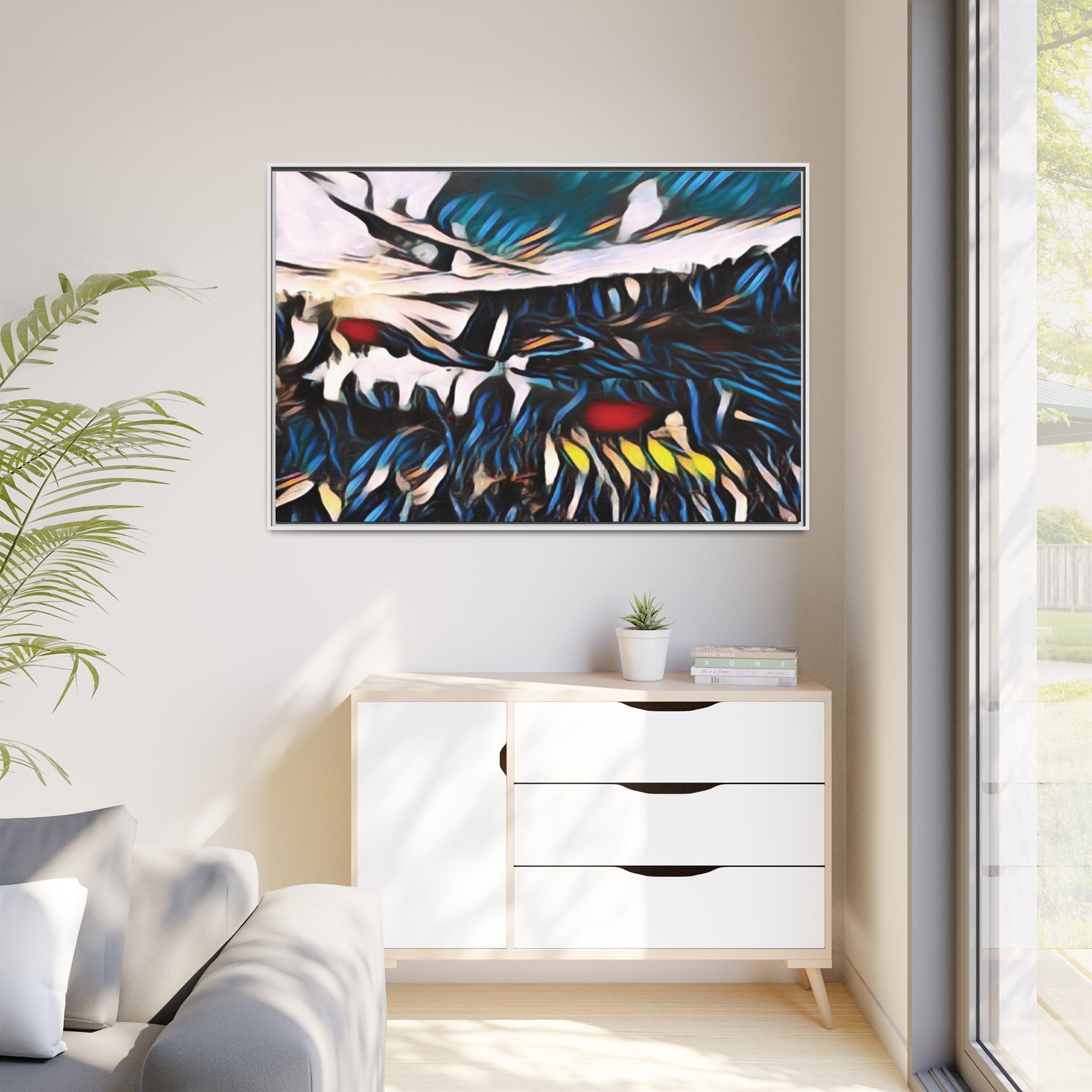 Gooseberry River Meander Bend Framed Abstract Art Print