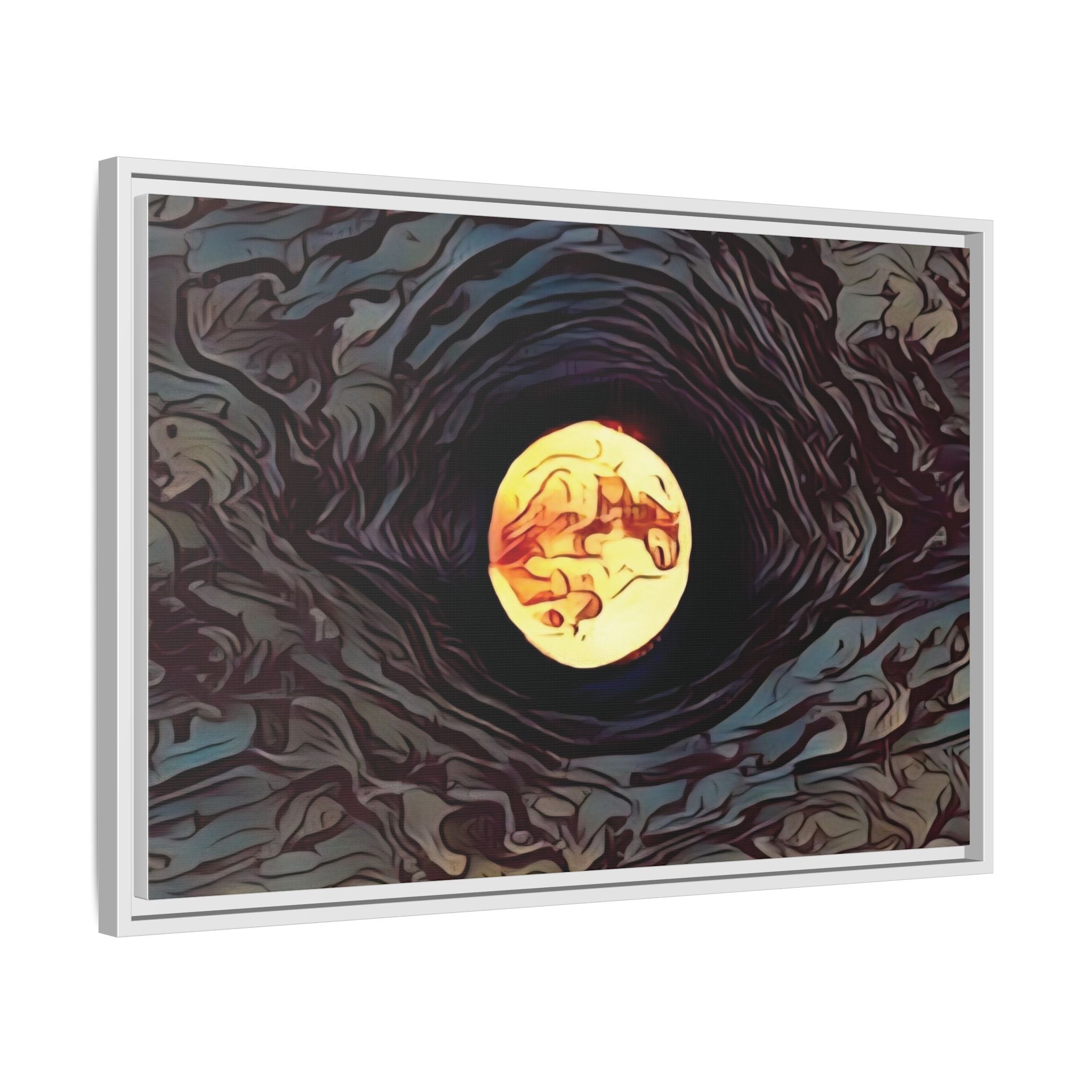 Full Sturgeon Moon Abstract Framed Canvas Art Print