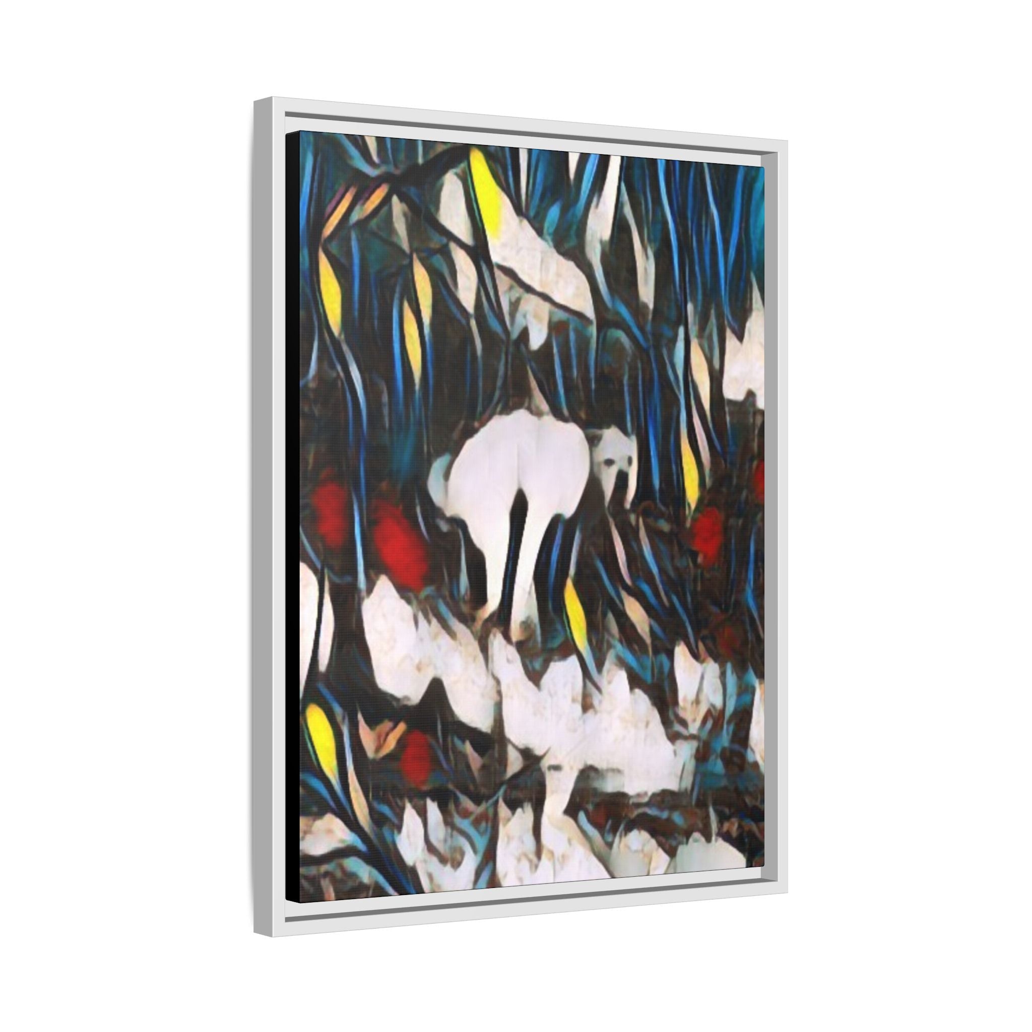Poopin' Mellie Dog Framed Matte Canvas Wall Art