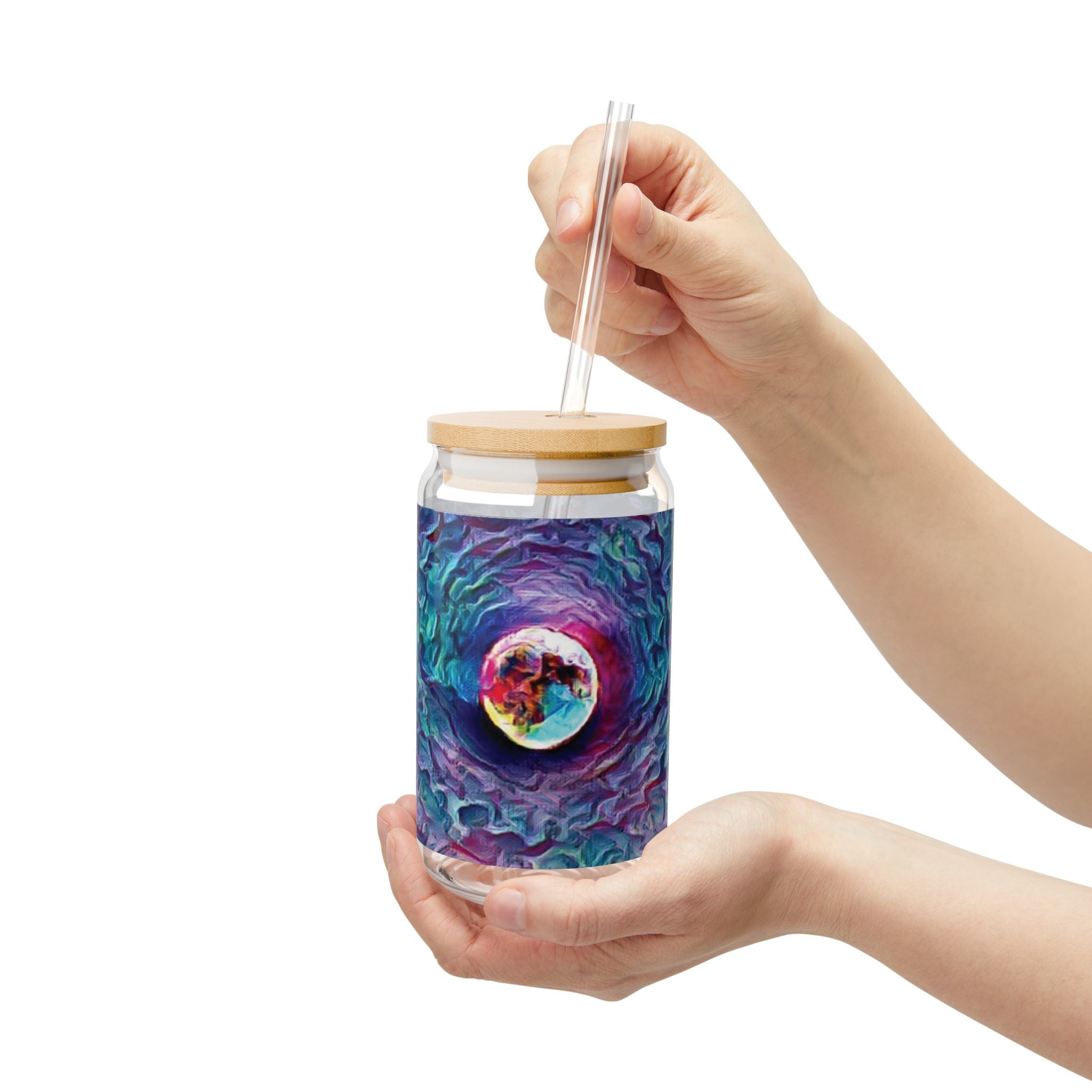 Full Sturgeon Moon Glass Sipper with Straw