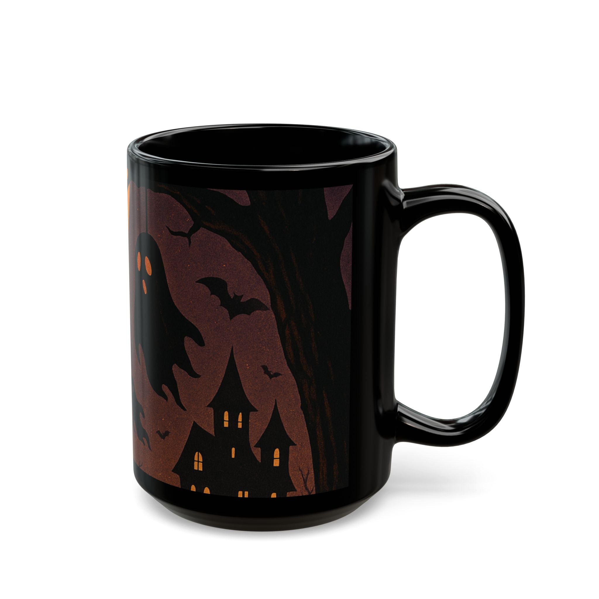 Halloween Ghostly Black Mug