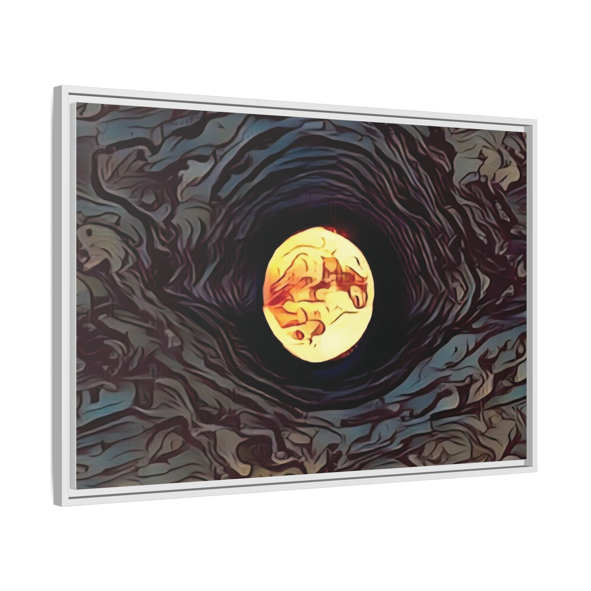 Full Sturgeon Moon Abstract Framed Canvas Art Print