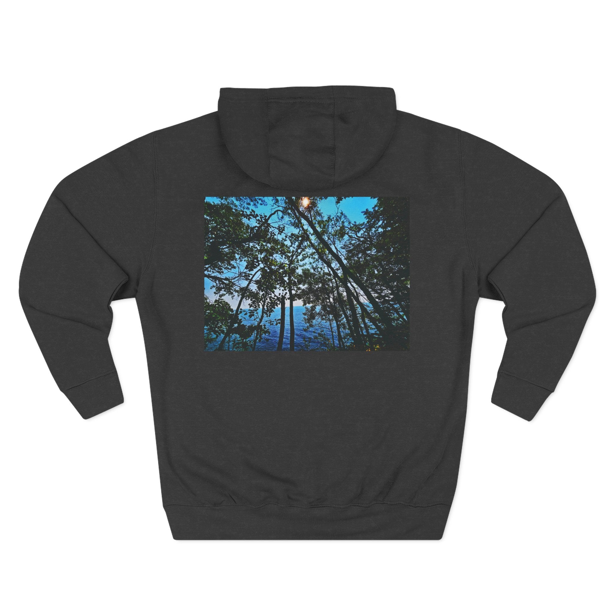 Blue Beyond the Branches Three-Panel Fleece Hoodie