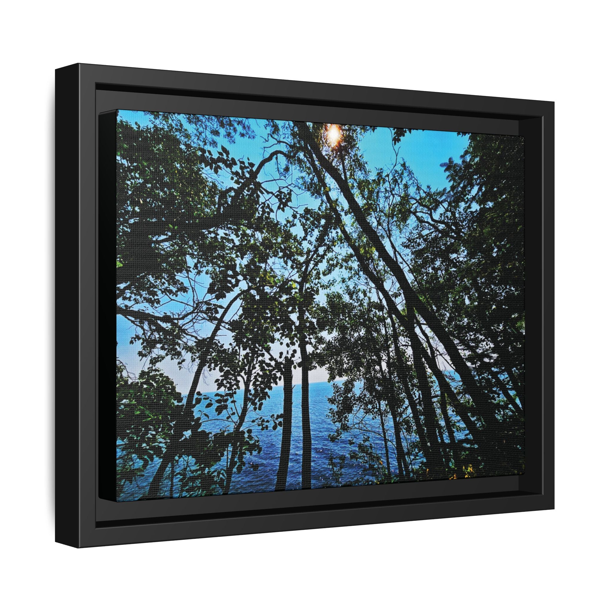 Blue Beyond the Branches Framed Matte Canvas Wall Art