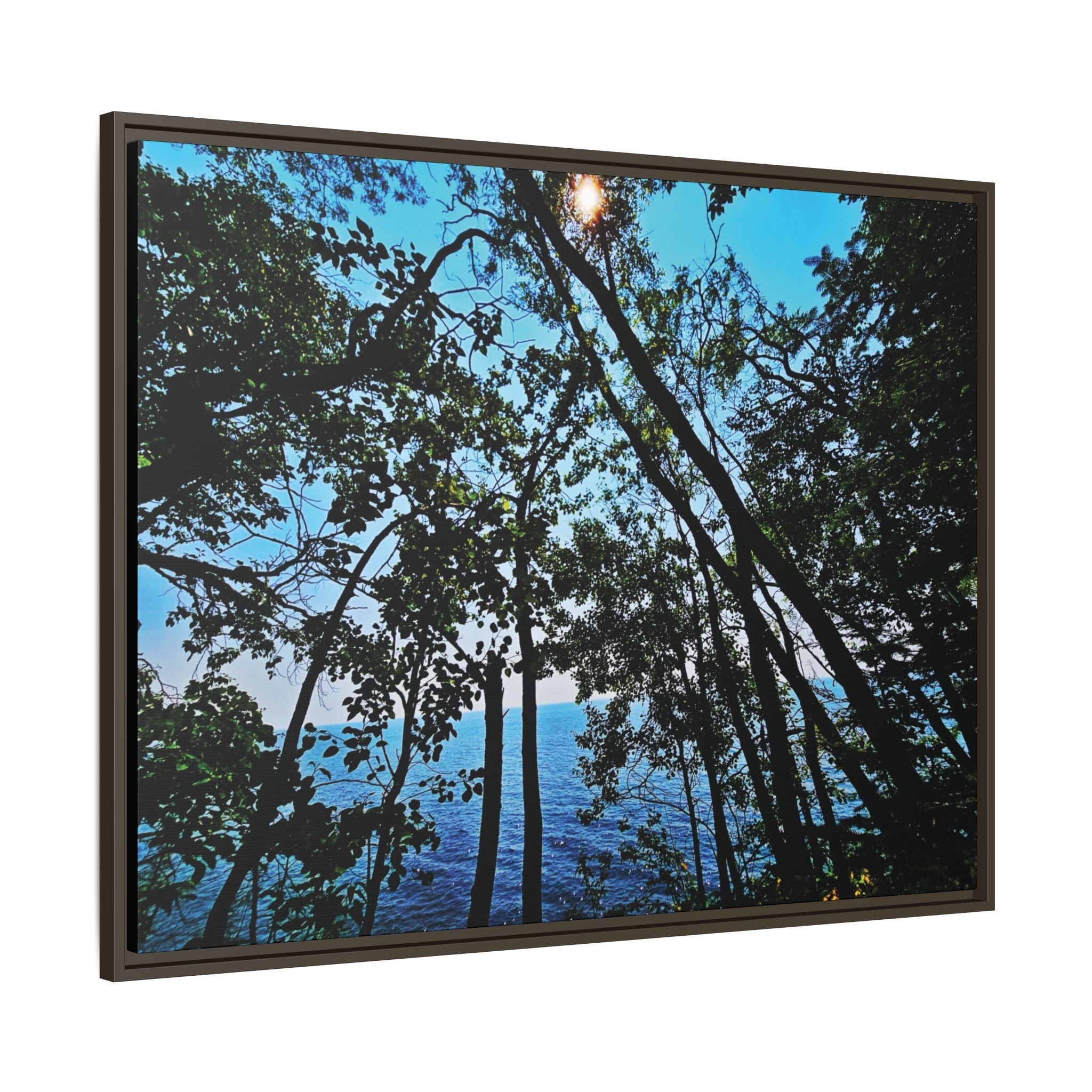 Blue Beyond the Branches Framed Matte Canvas Wall Art