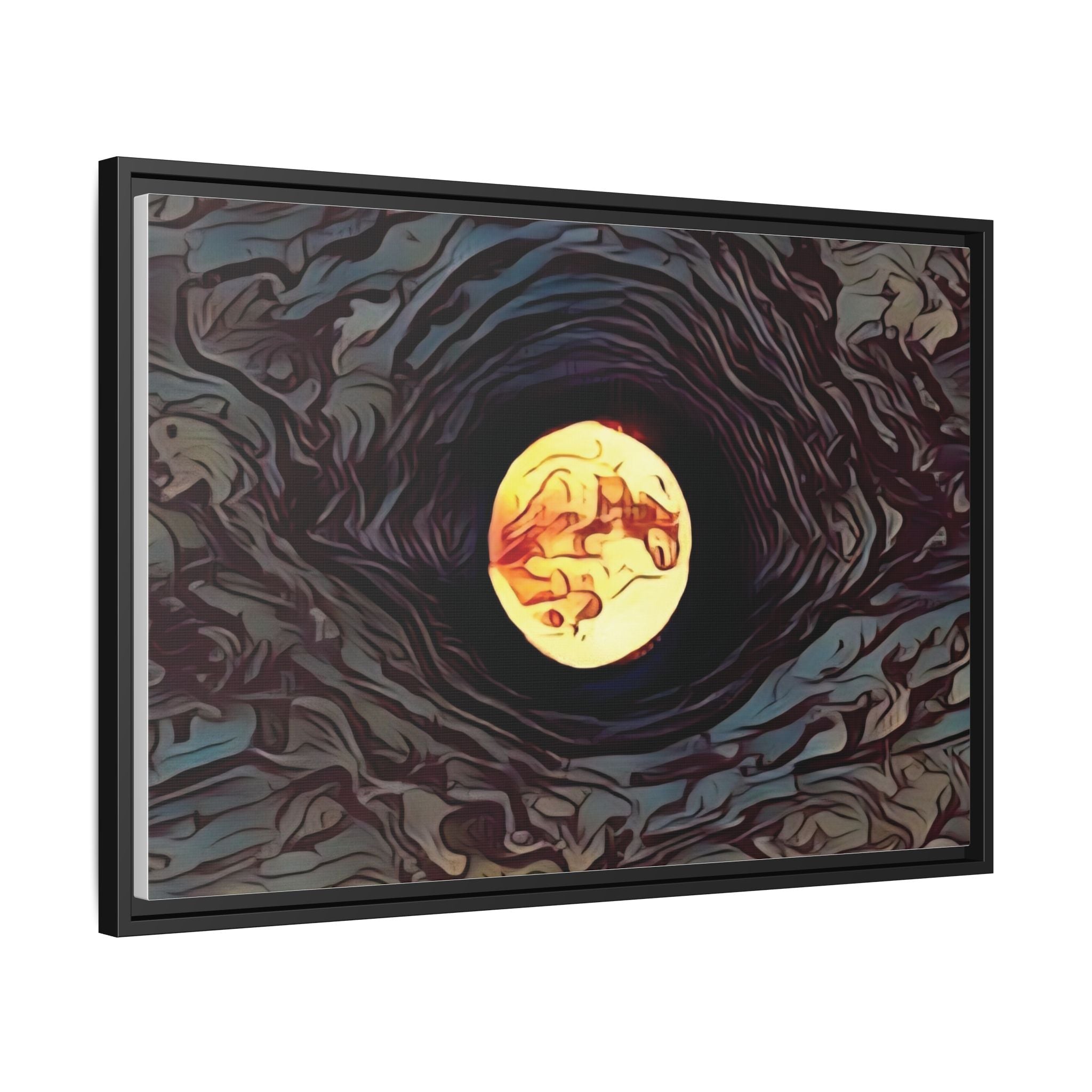 Full Sturgeon Moon Abstract Framed Canvas Art Print