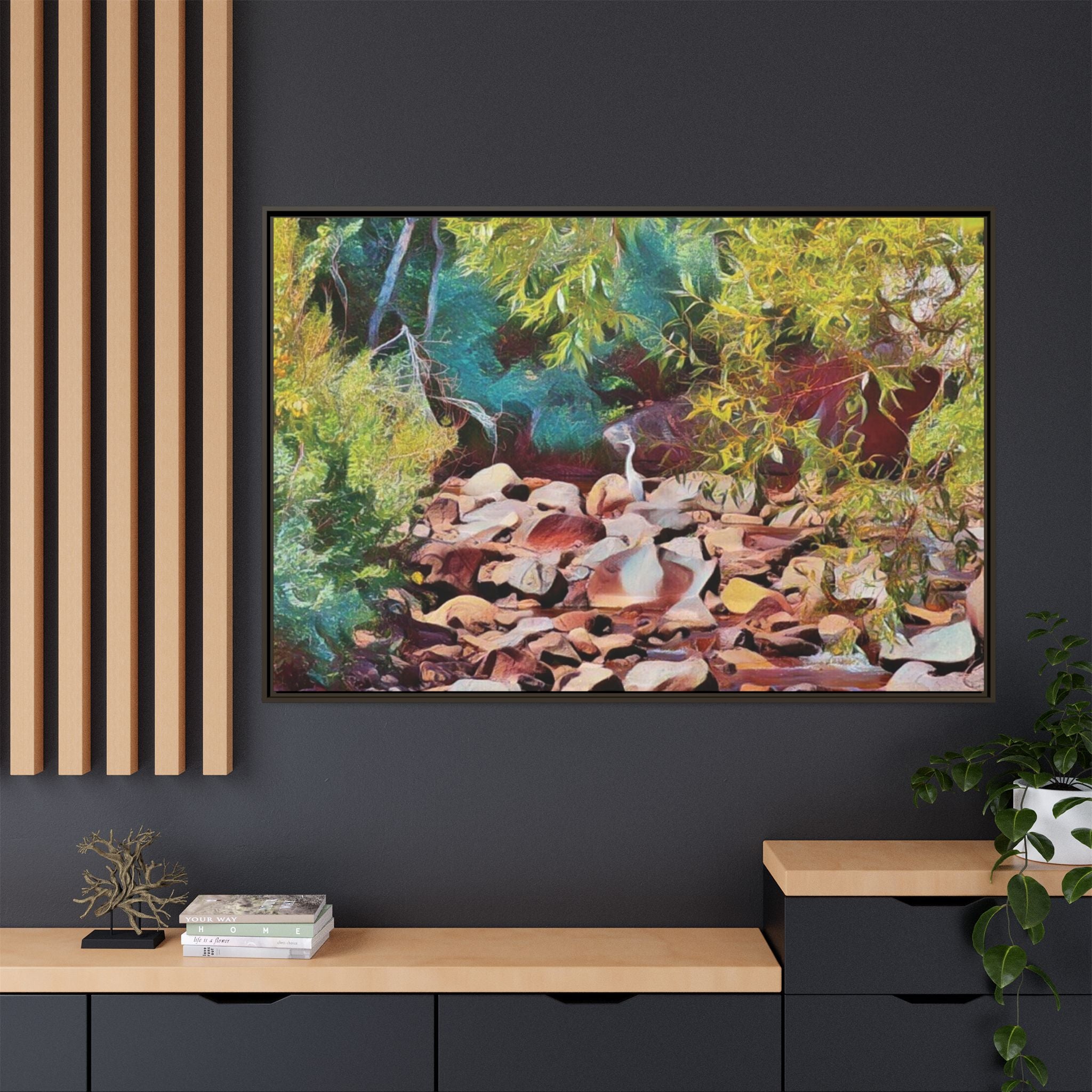 Where Stillness Hunts Framed Matte Canvas Art Print