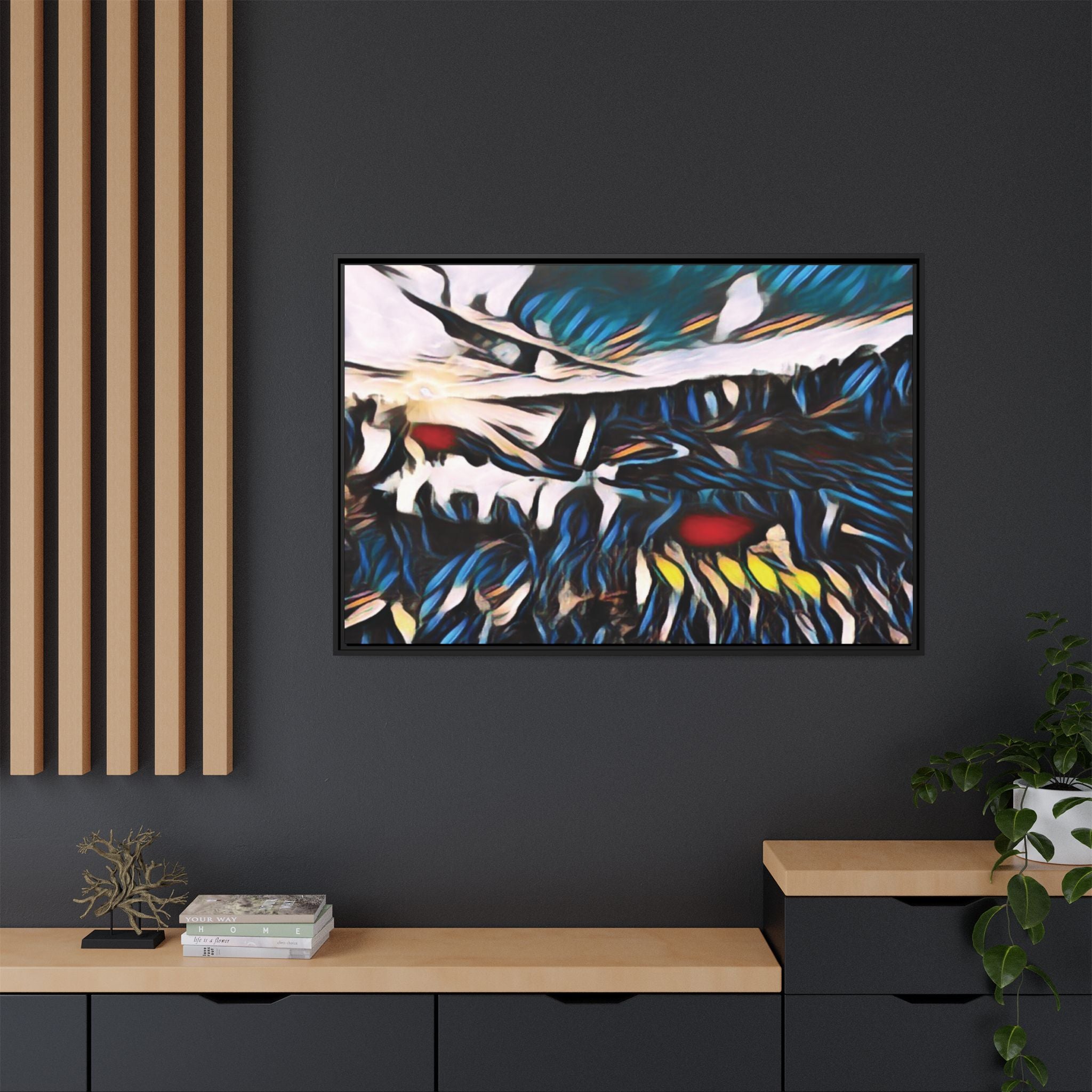 Gooseberry River Meander Bend Framed Abstract Art Print