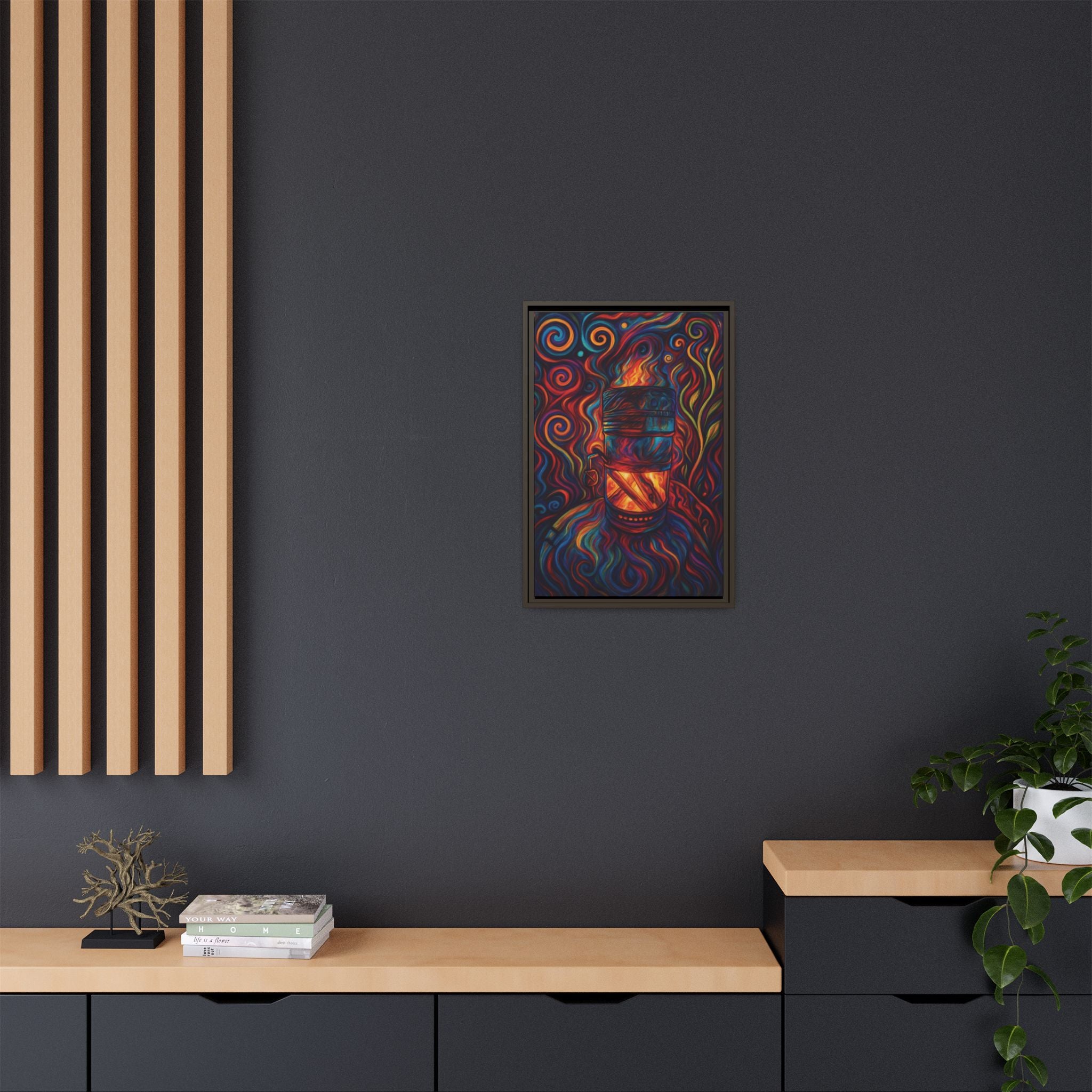 Inferno Core Framed Canvas Art
