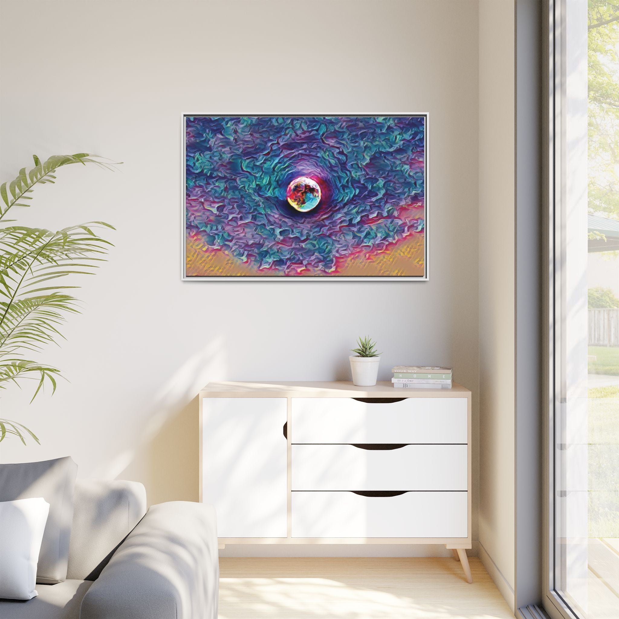 Full Sturgeon Moon Framed Canvas Art Print