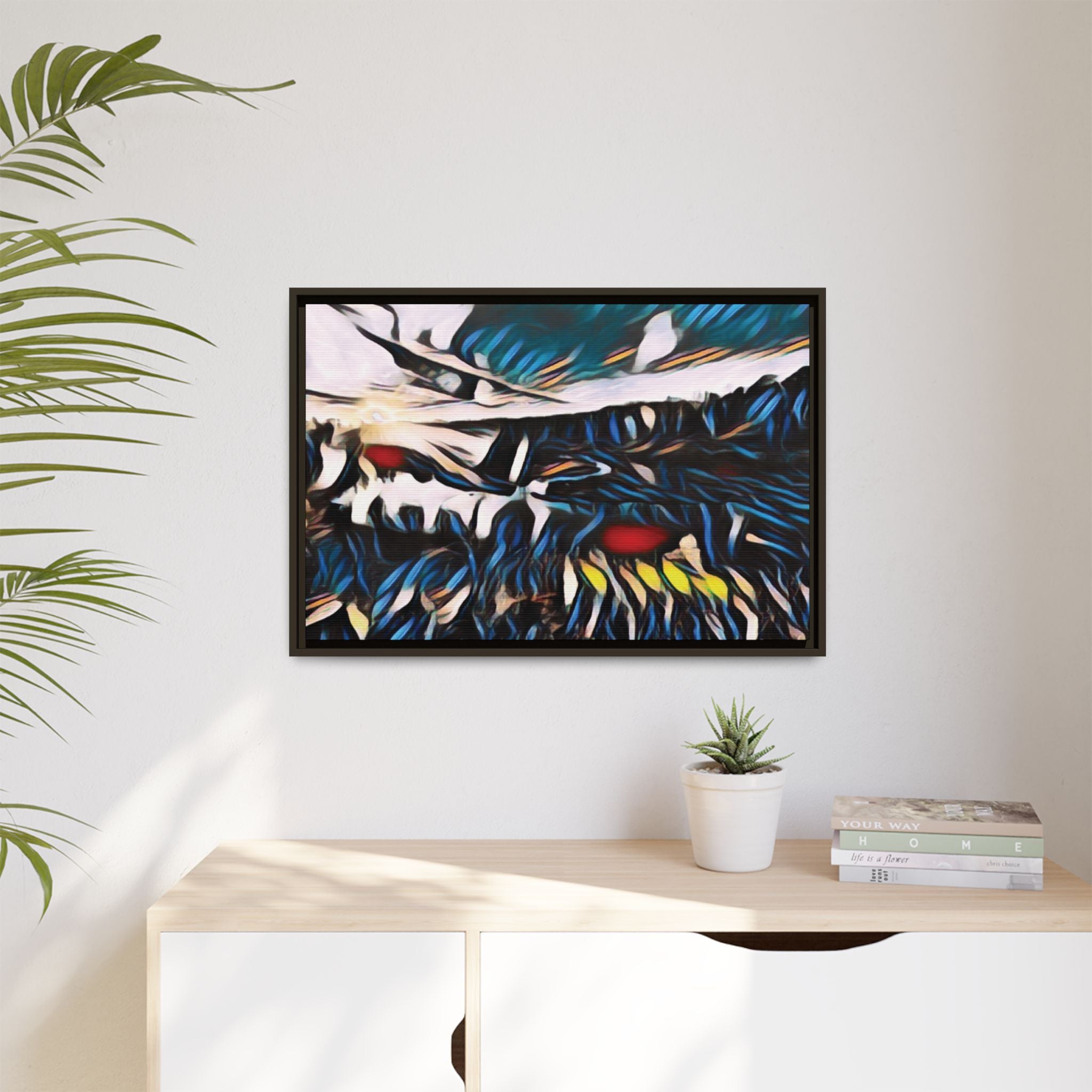 Gooseberry River Meander Bend Framed Abstract Art Print