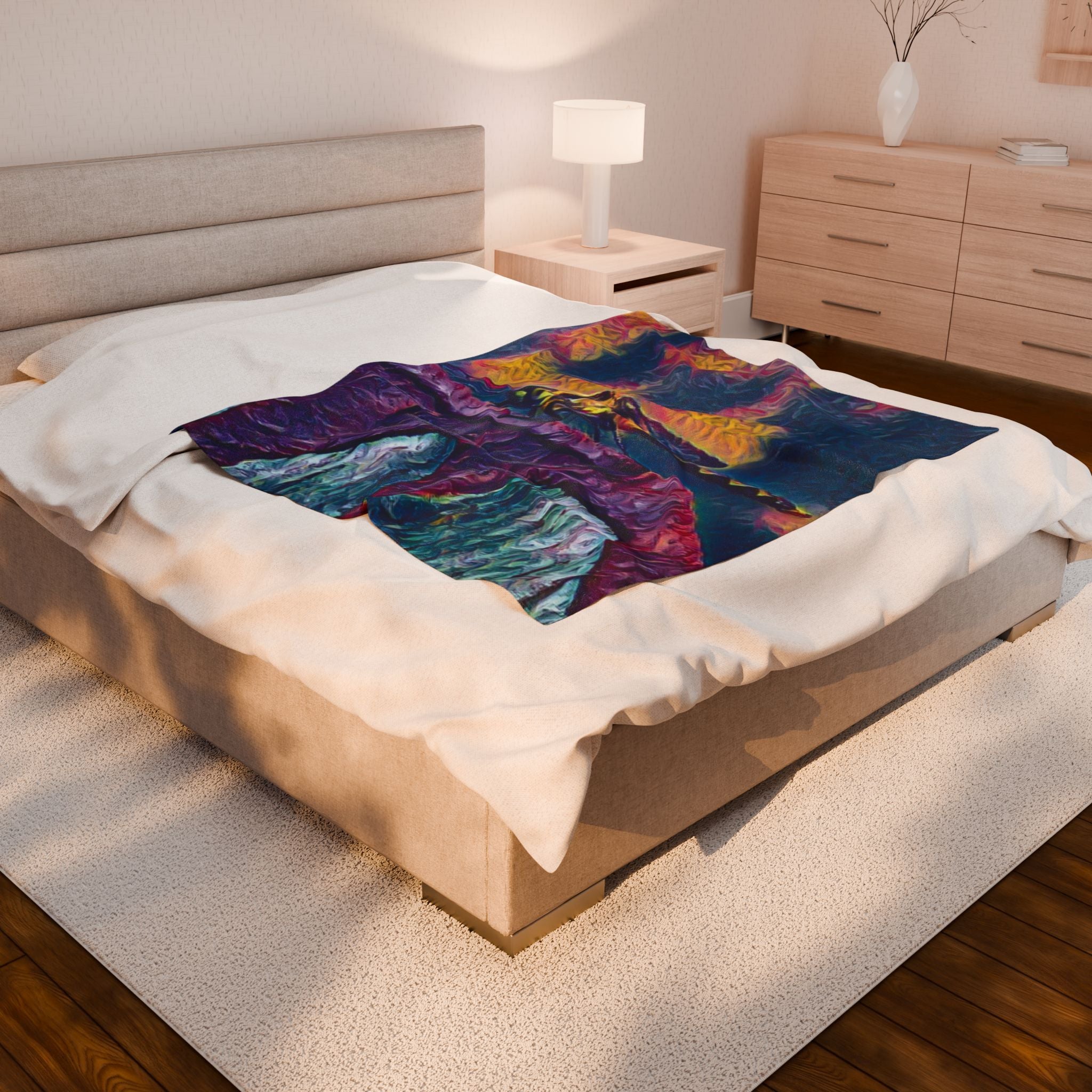 Sentinel of the Crimson Arch Velveteen Plush Blanket