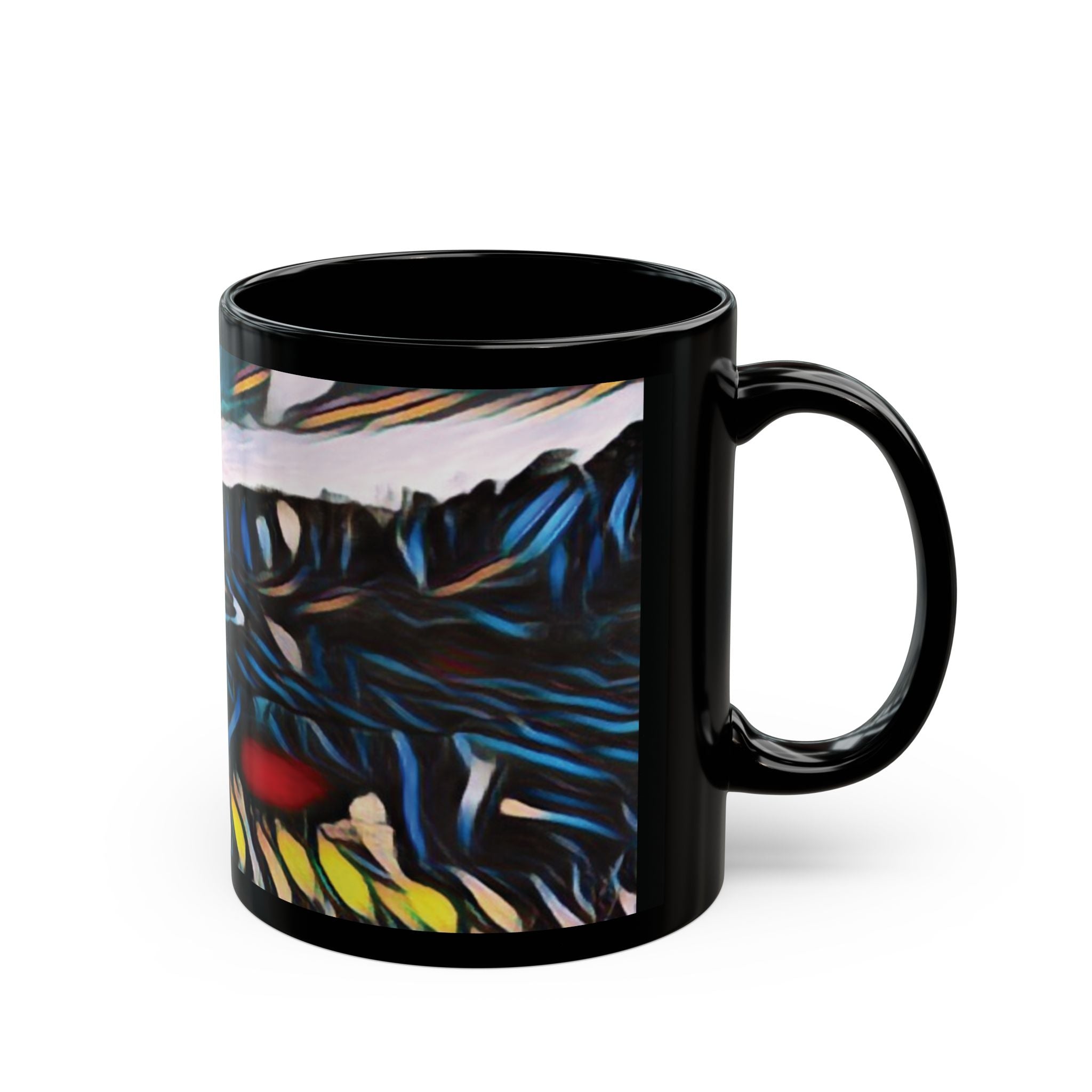 Gooseberry River Meander Bend Black Mug