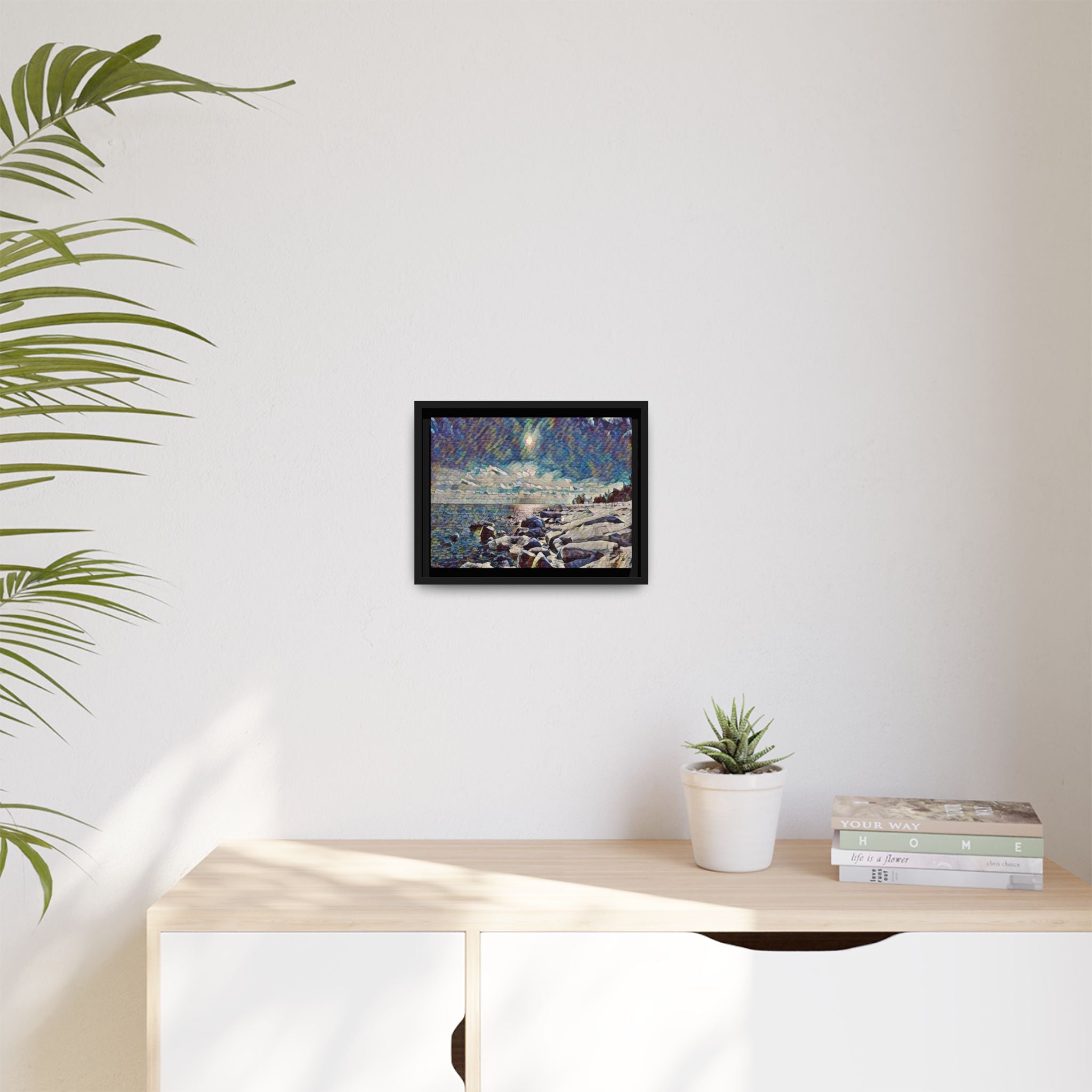 Shimmering Shore Framed Matte Canvas Art Print