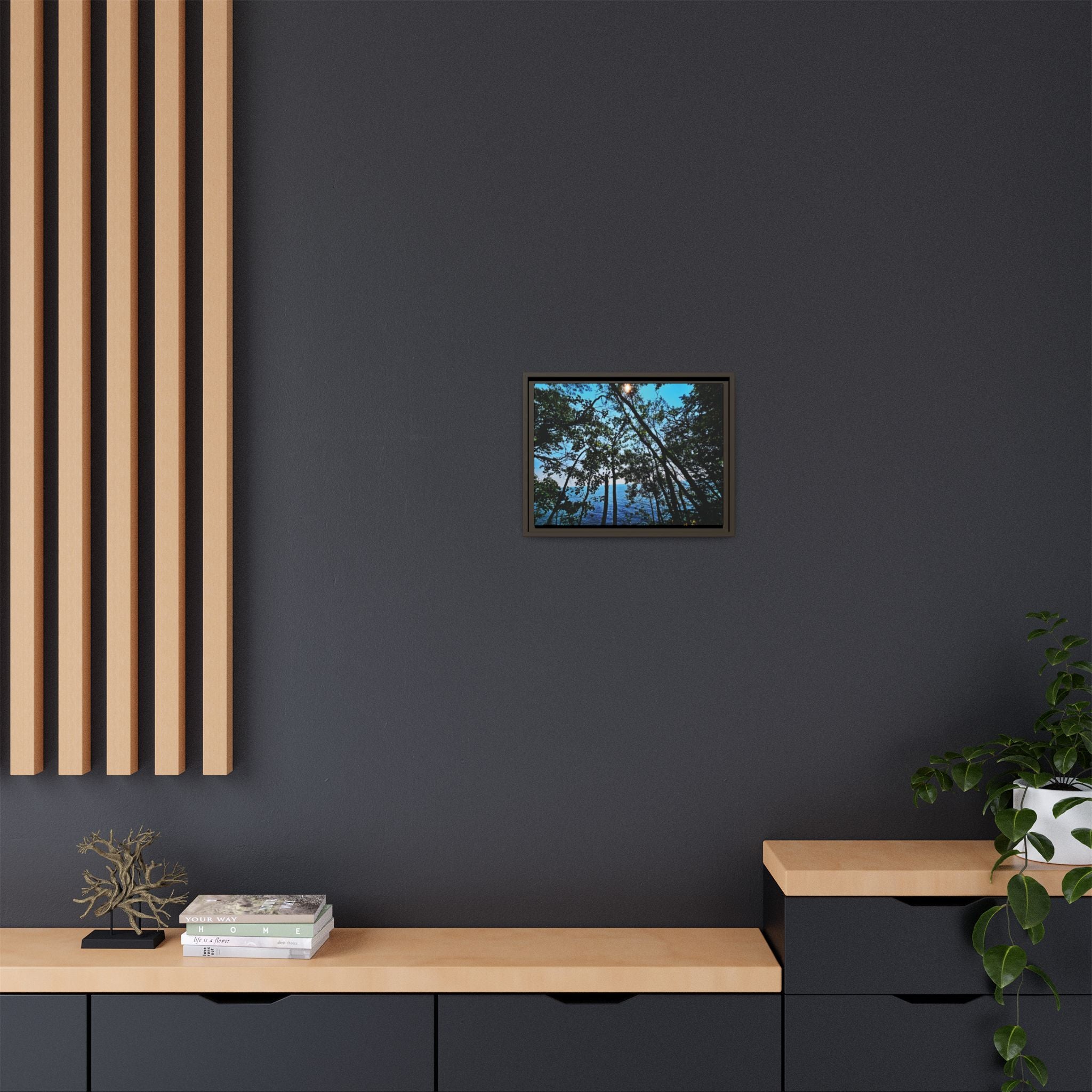 Blue Beyond the Branches Framed Matte Canvas Wall Art