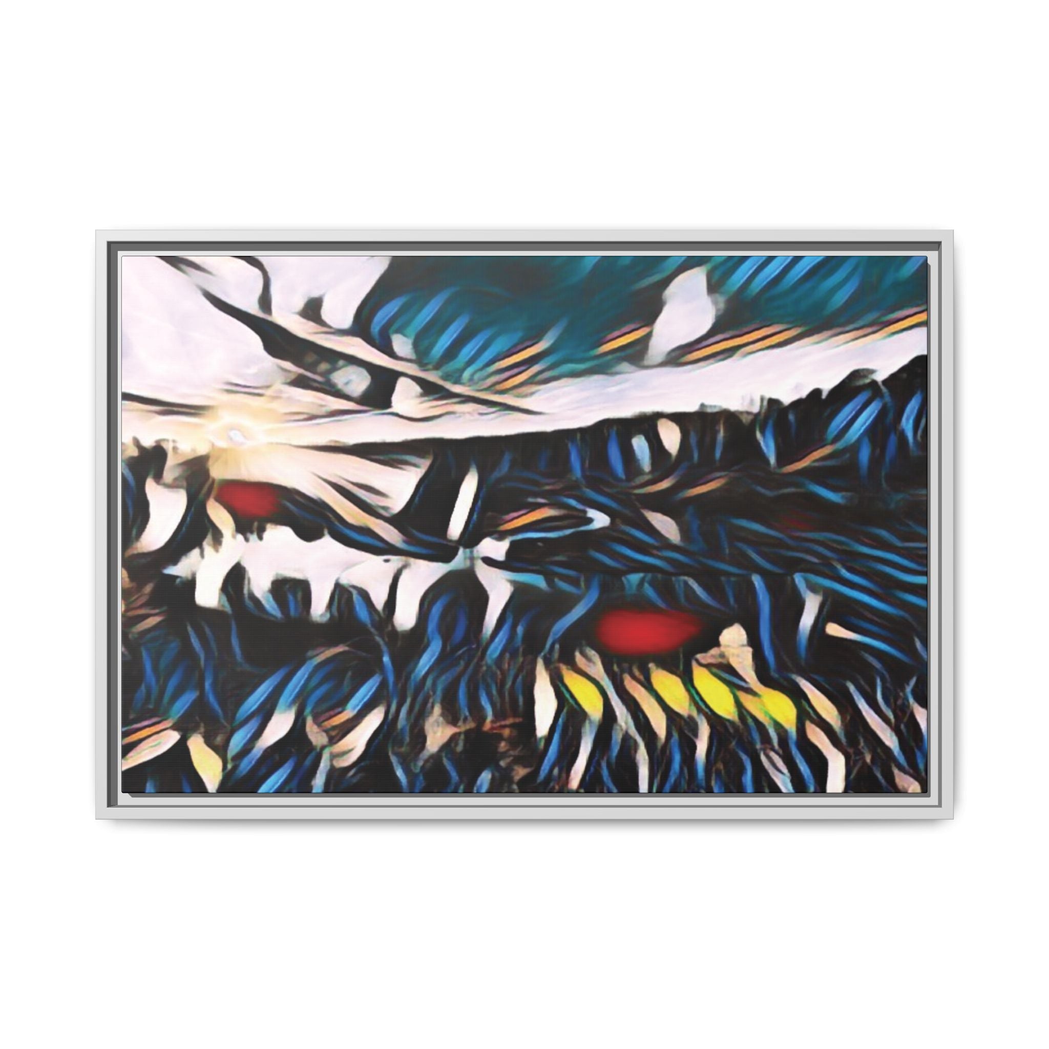 Gooseberry River Meander Bend Framed Abstract Art Print