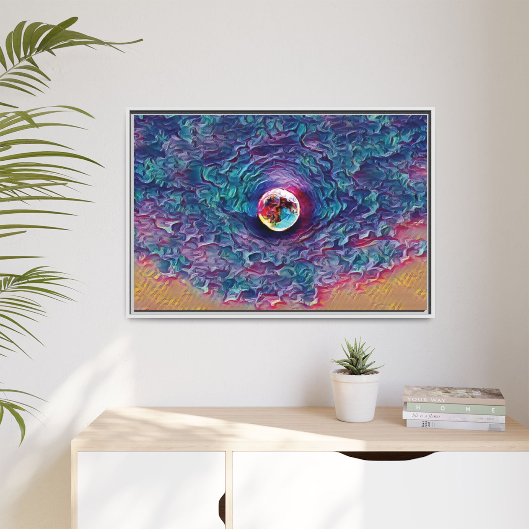 Full Sturgeon Moon Framed Canvas Art Print