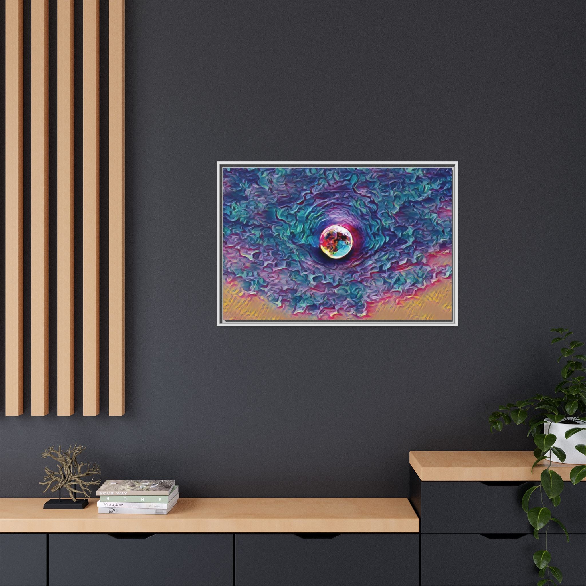Full Sturgeon Moon Framed Canvas Art Print