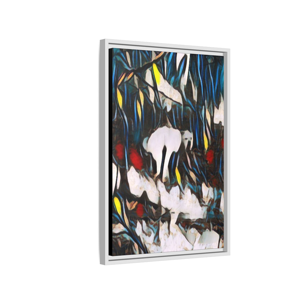Poopin' Mellie Dog Framed Matte Canvas Wall Art