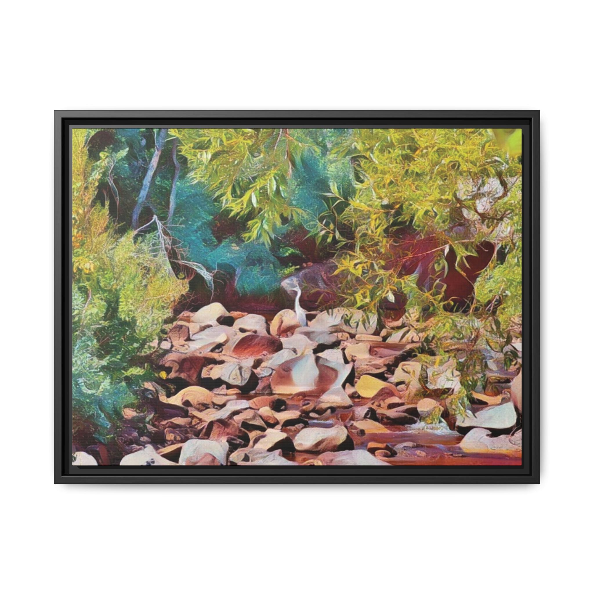 Where Stillness Hunts Framed Matte Canvas Art Print