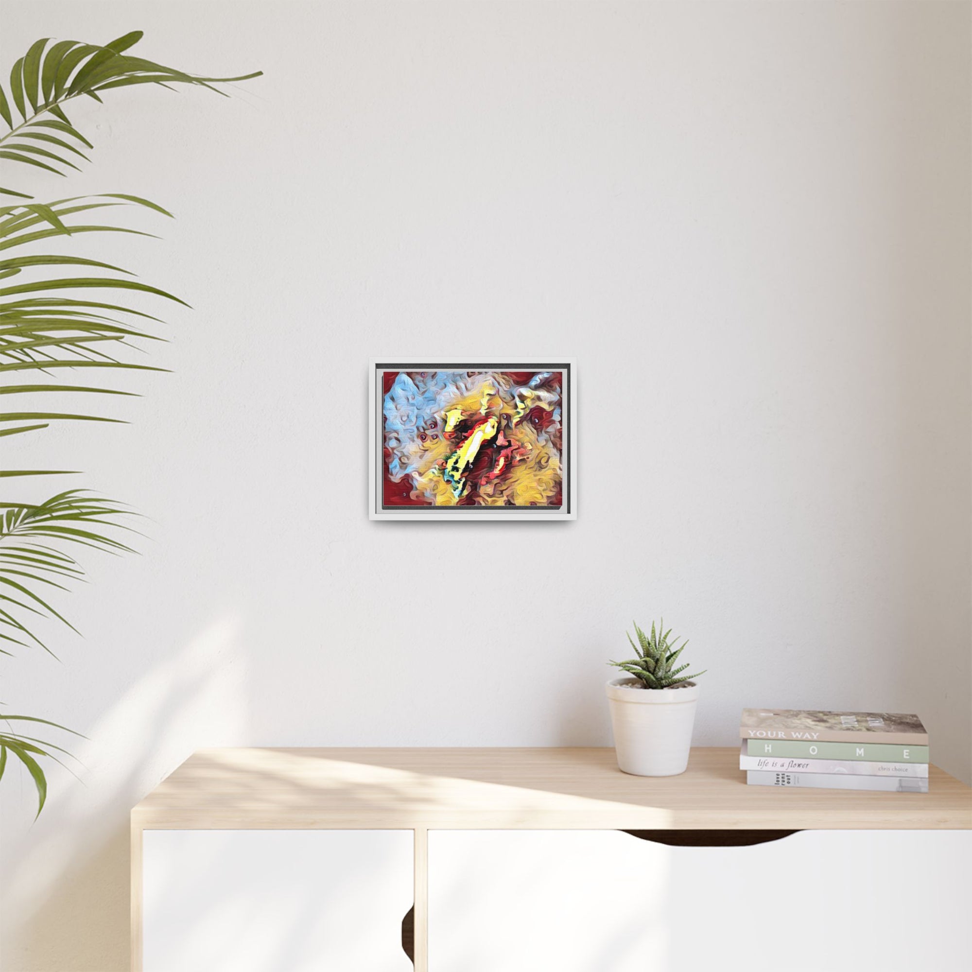 Framed Abstract Canvas Art, Colorful Wall Decor, Modern Home Accent, Unique Gift for Art Lovers, Vibrant Artwork for Living Room