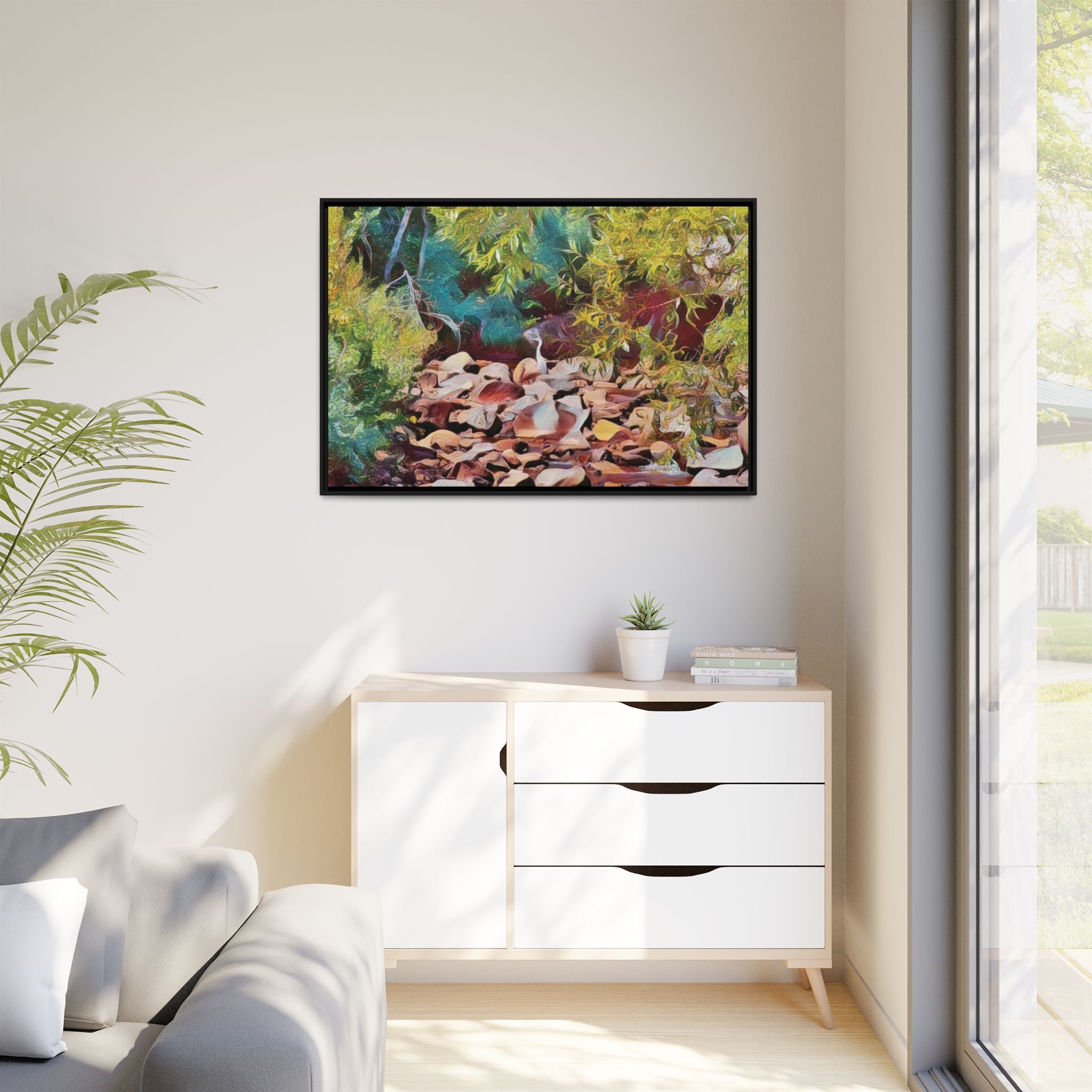 Where Stillness Hunts Framed Matte Canvas Art Print