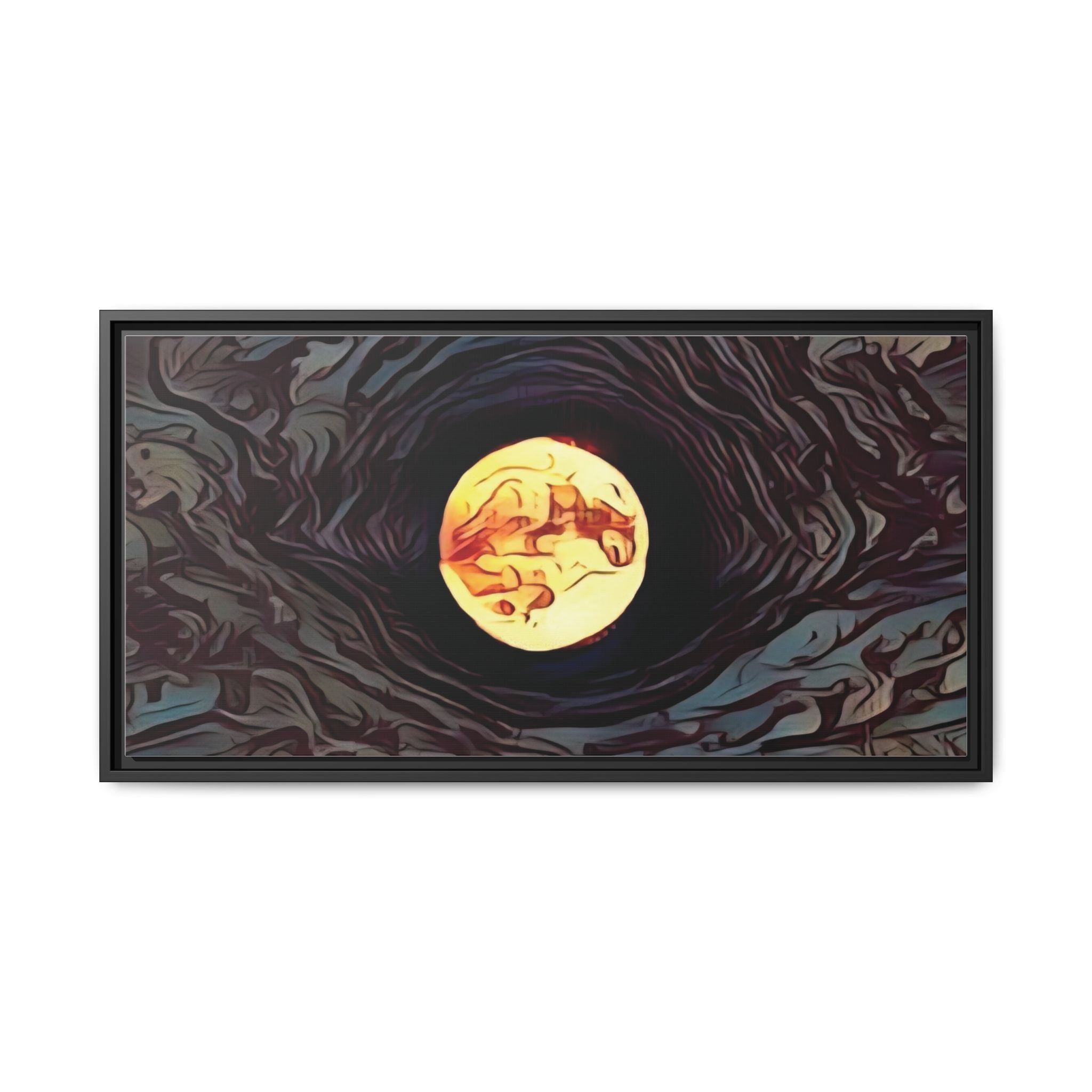 Full Sturgeon Moon Abstract Framed Canvas Art Print