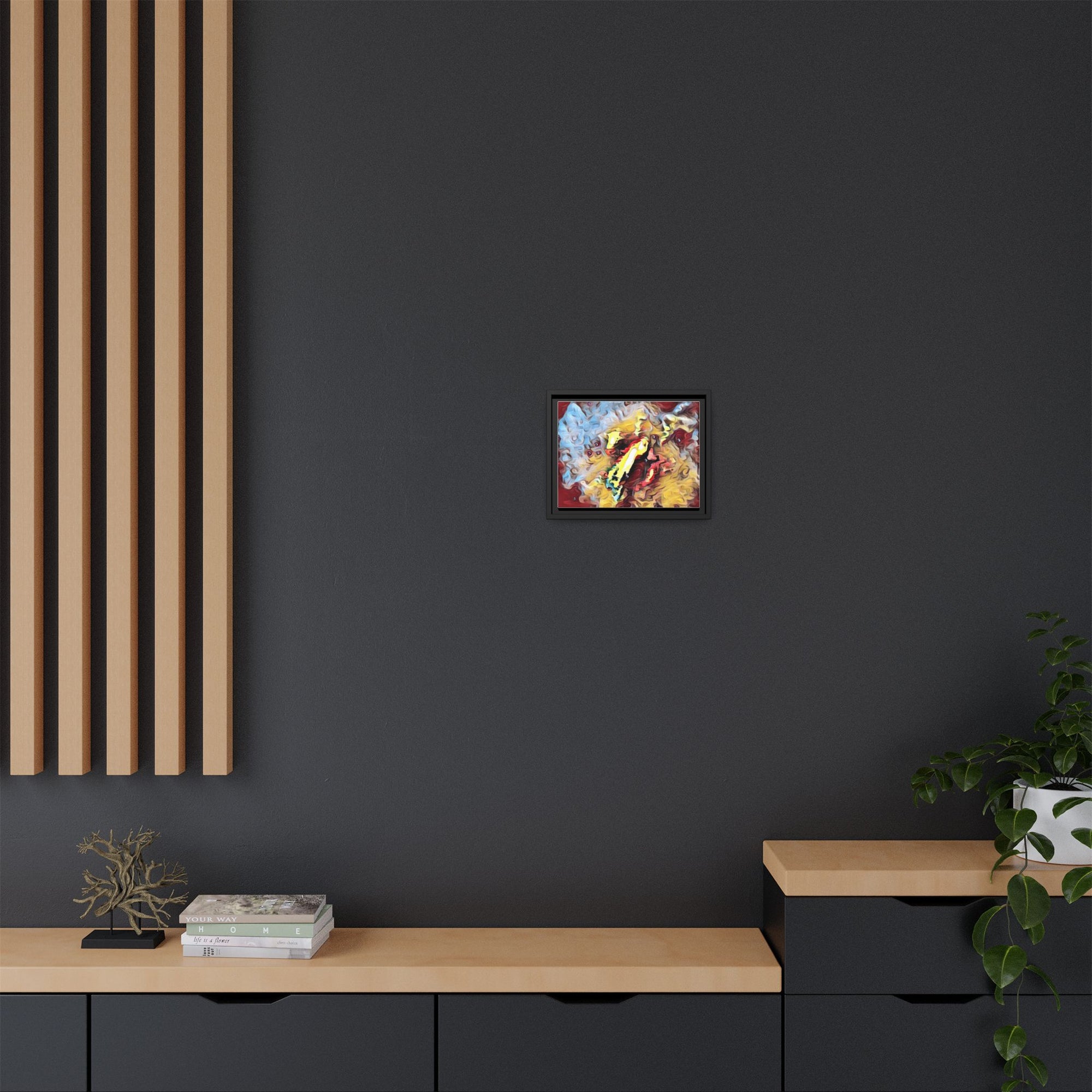 Framed Abstract Canvas Art, Colorful Wall Decor, Modern Home Accent, Unique Gift for Art Lovers, Vibrant Artwork for Living Room