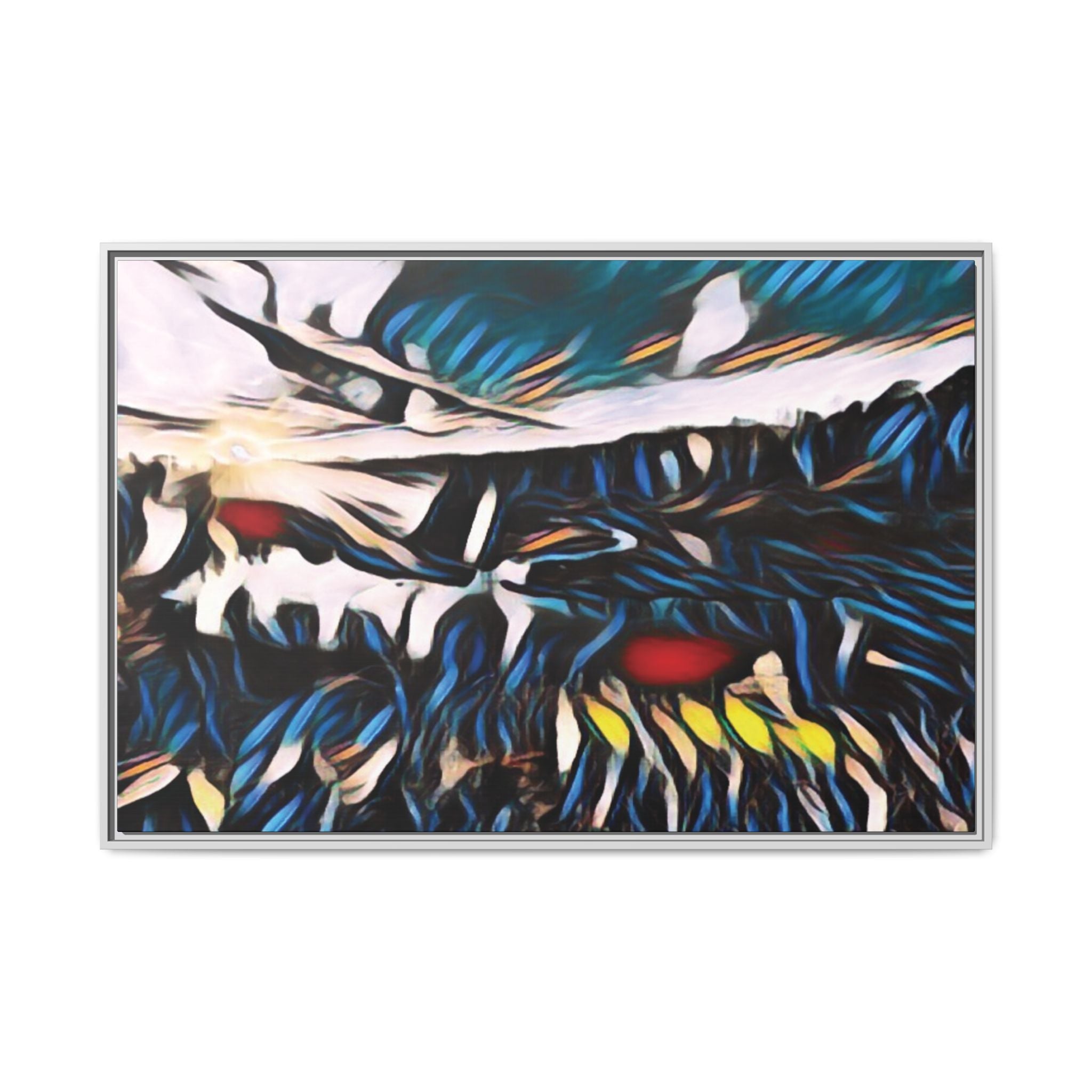 Gooseberry River Meander Bend Framed Abstract Art Print