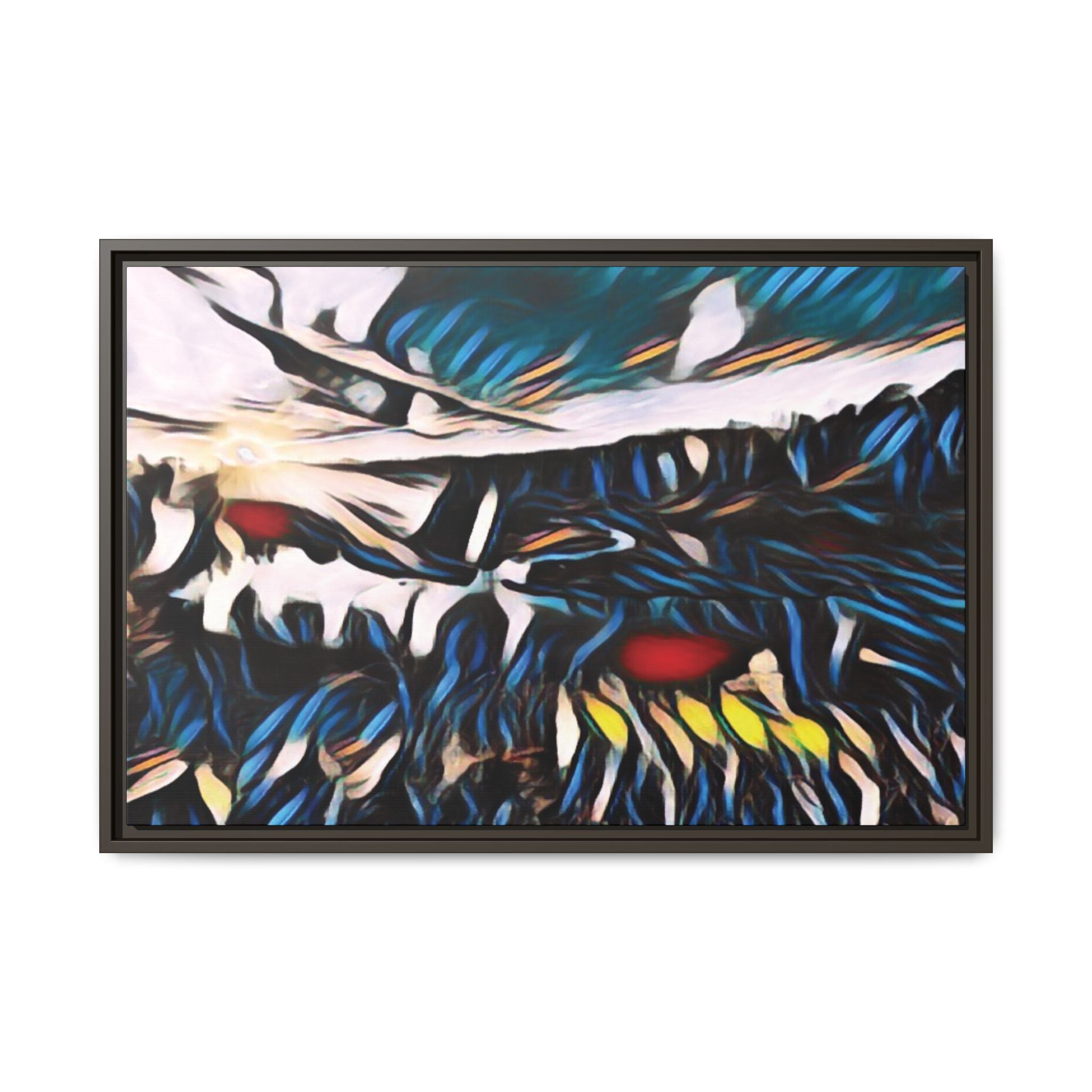 Gooseberry River Meander Bend Framed Abstract Art Print