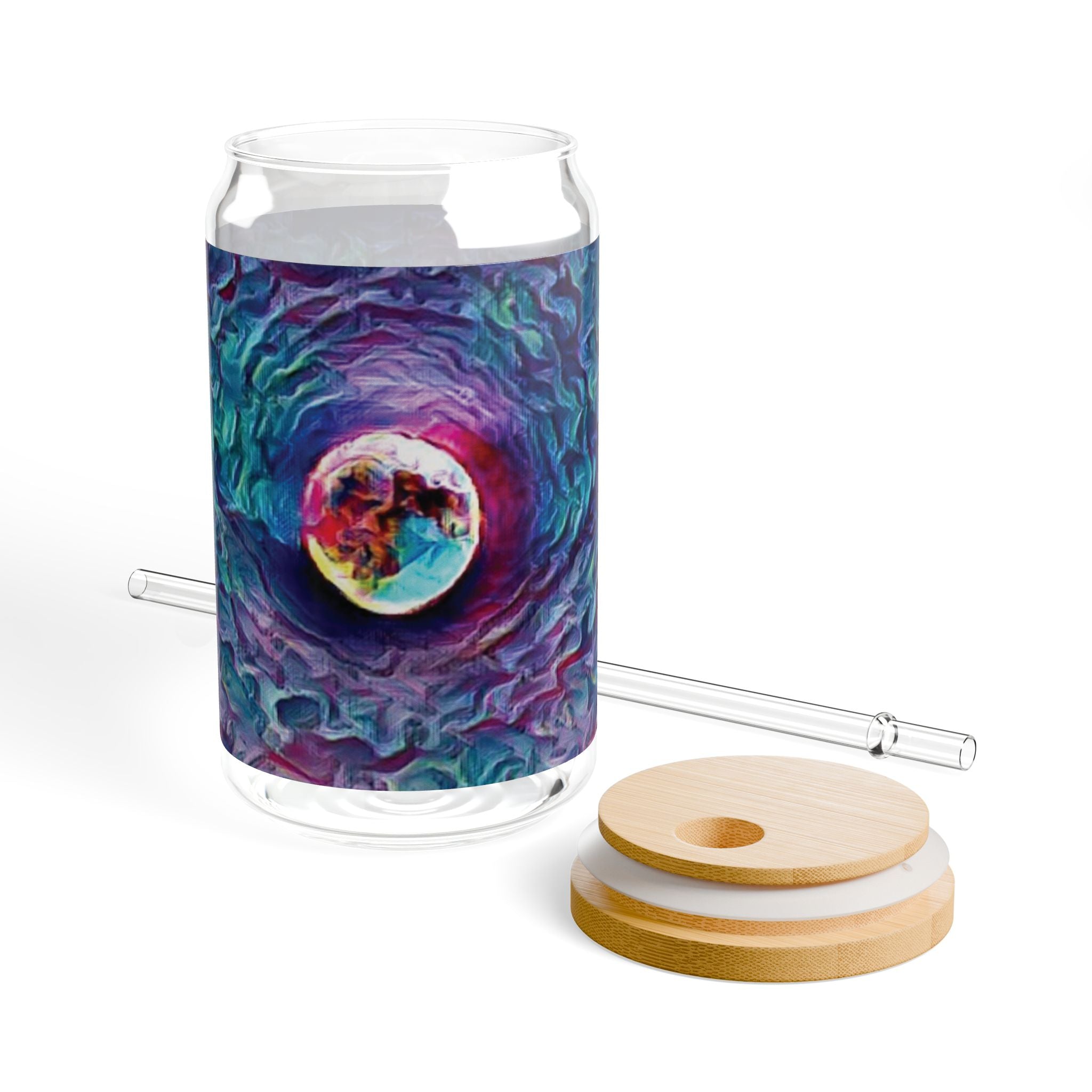 Full Sturgeon Moon Glass Sipper with Straw