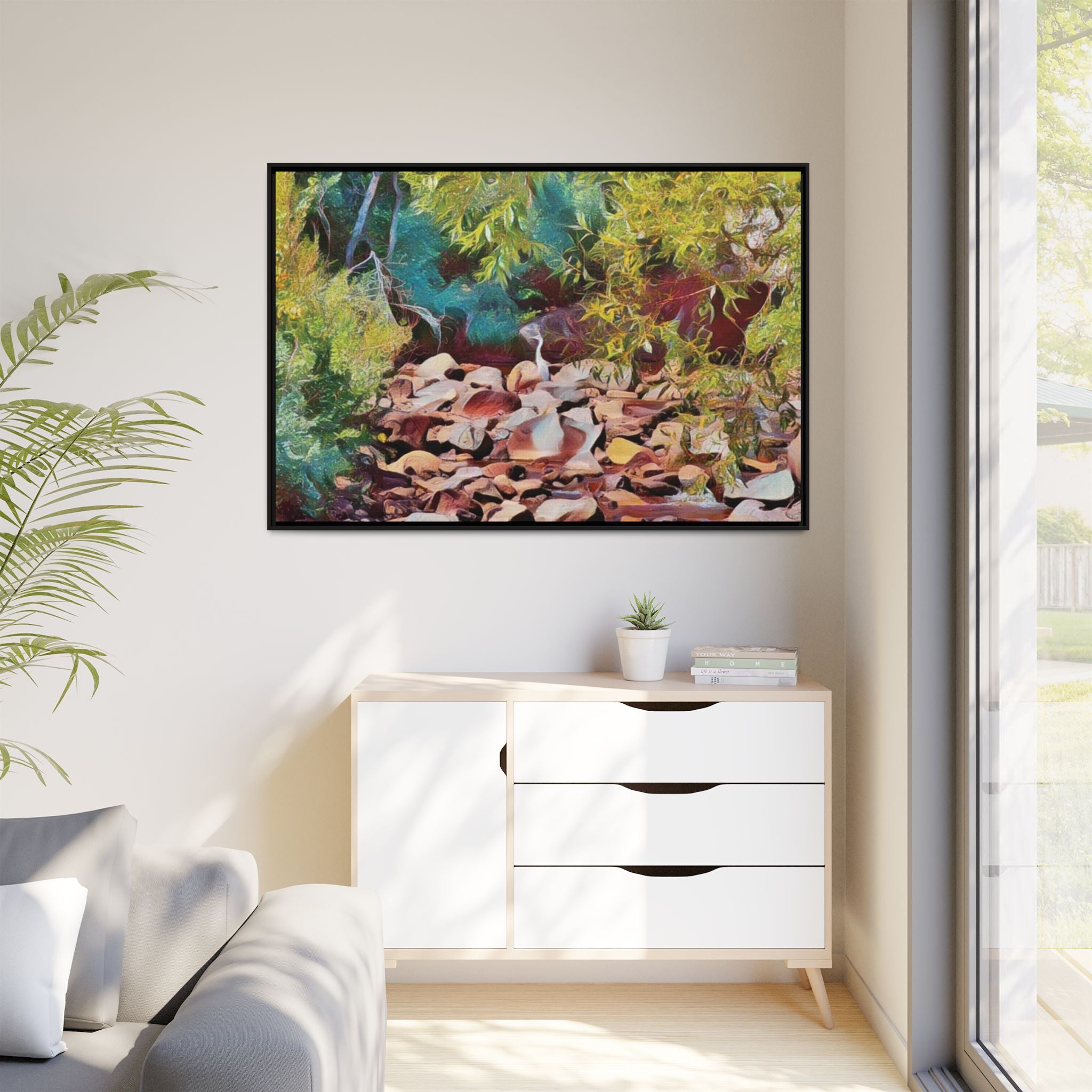 Where Stillness Hunts Framed Matte Canvas Art Print