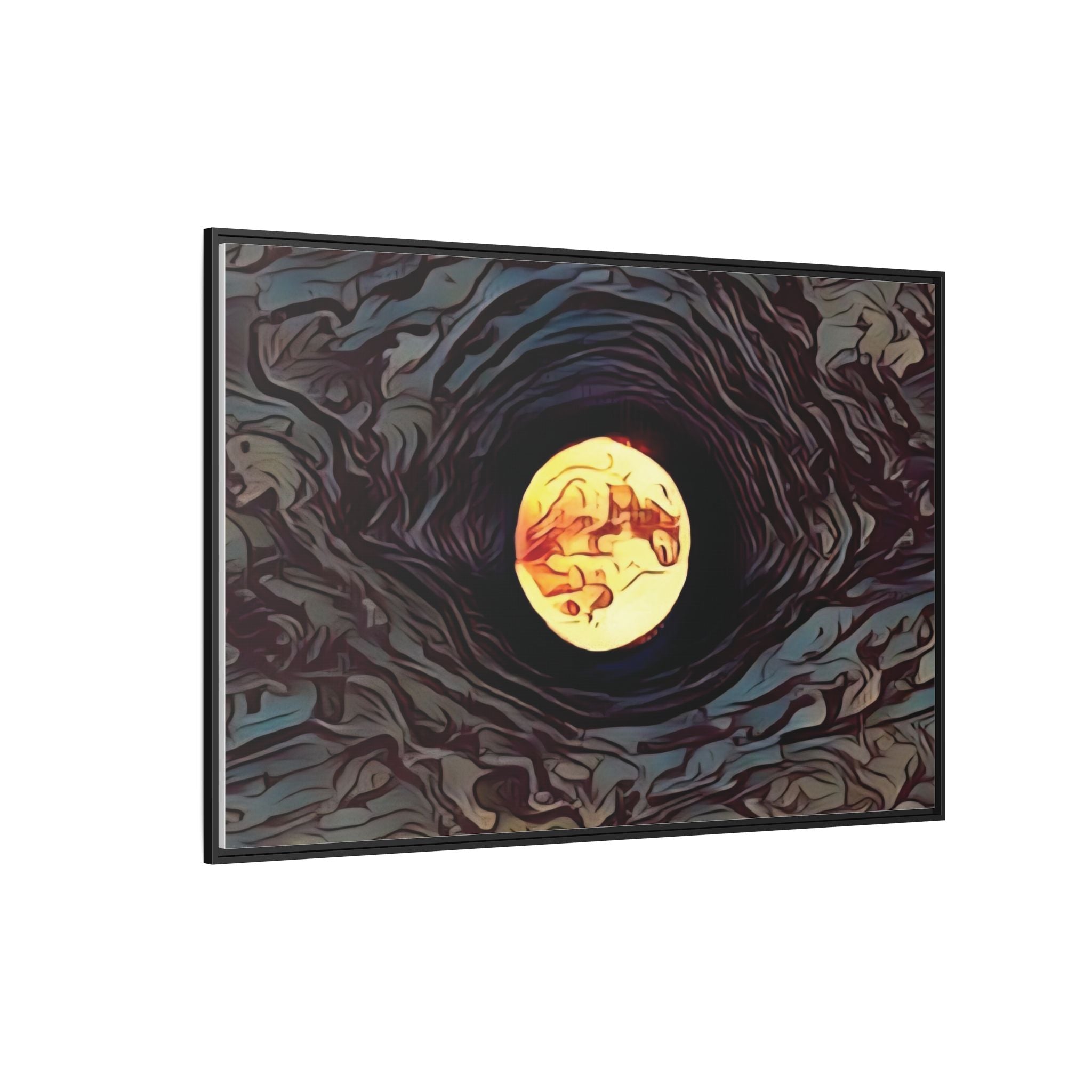 Full Sturgeon Moon Abstract Framed Canvas Art Print