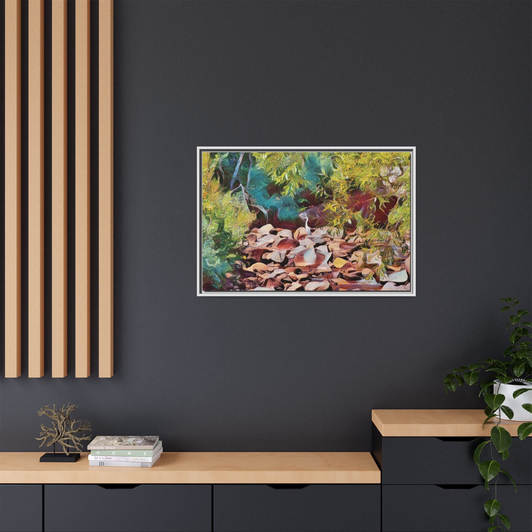 Where Stillness Hunts Framed Matte Canvas Art Print