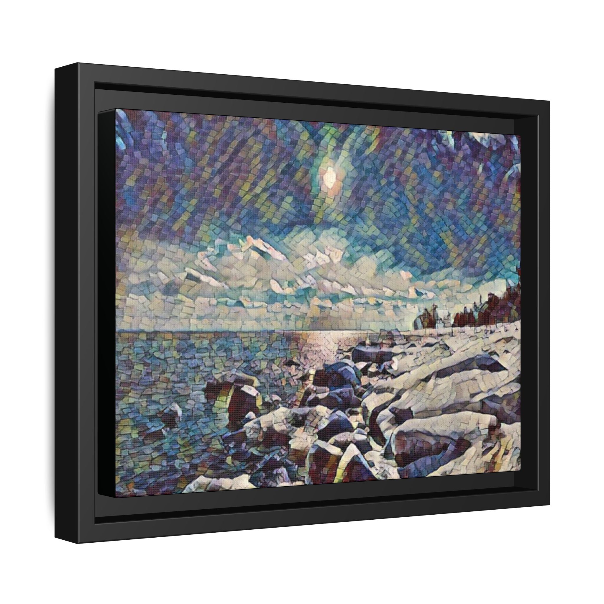 Shimmering Shore Framed Matte Canvas Art Print