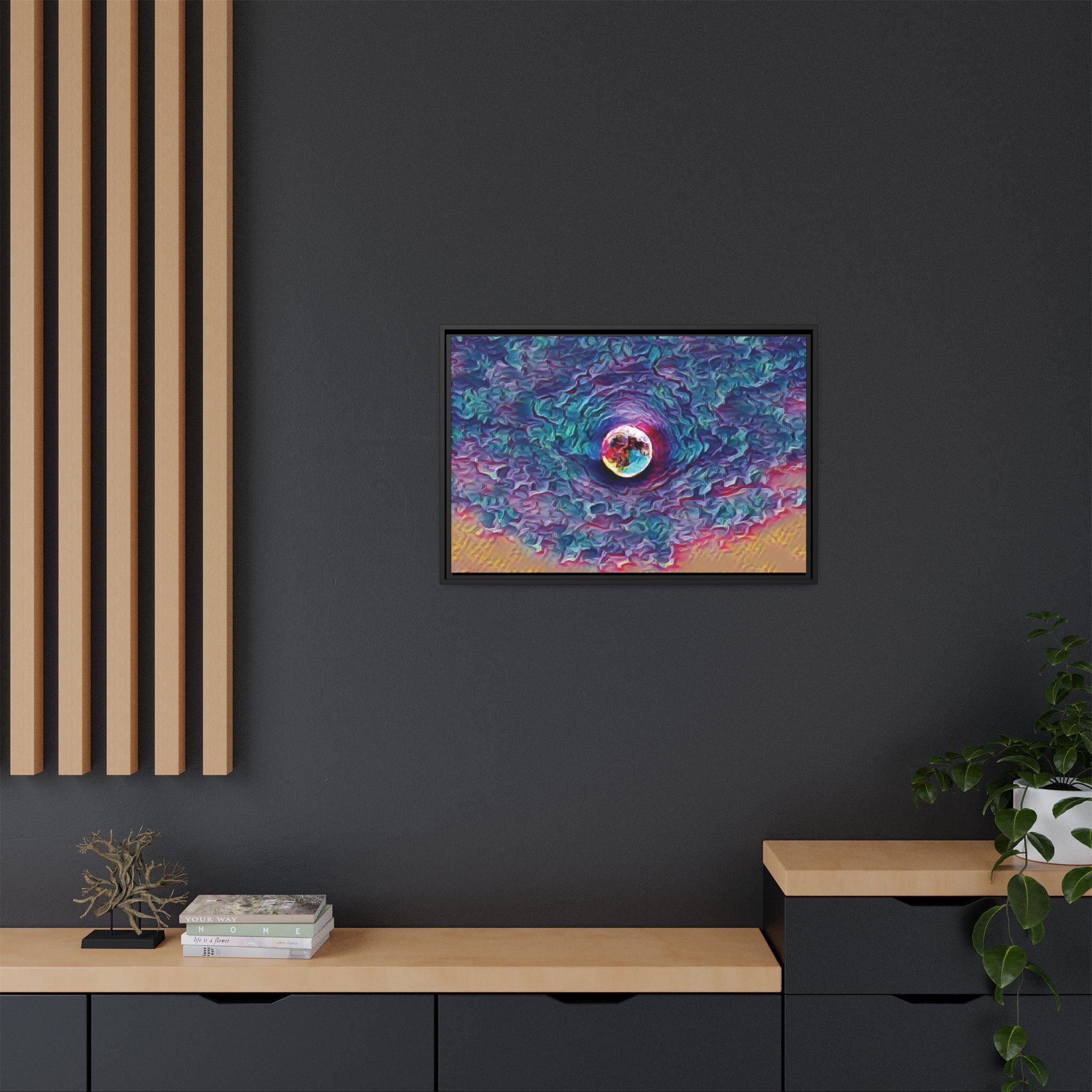 Full Sturgeon Moon Framed Canvas Art Print